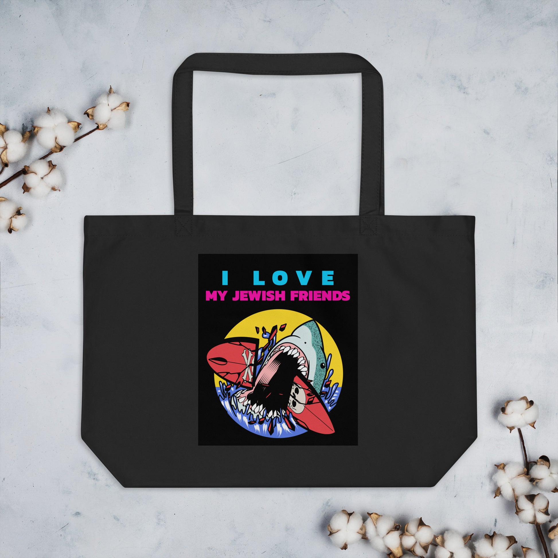 I Love My Jewish Friends | Large Organic Tote Bag Jouparty