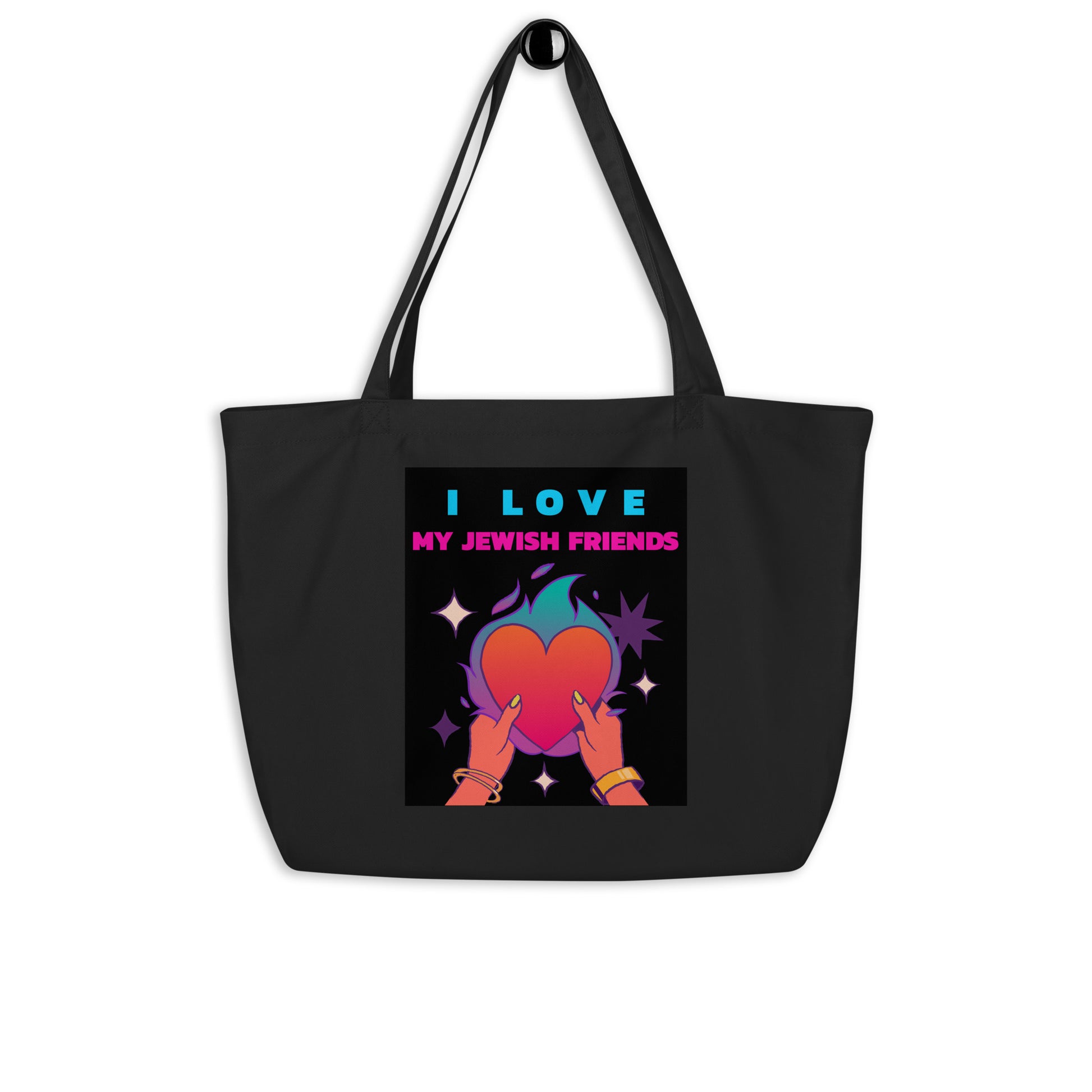 I Love My Jewish Friends | Large Organic Tote Bag Jouparty