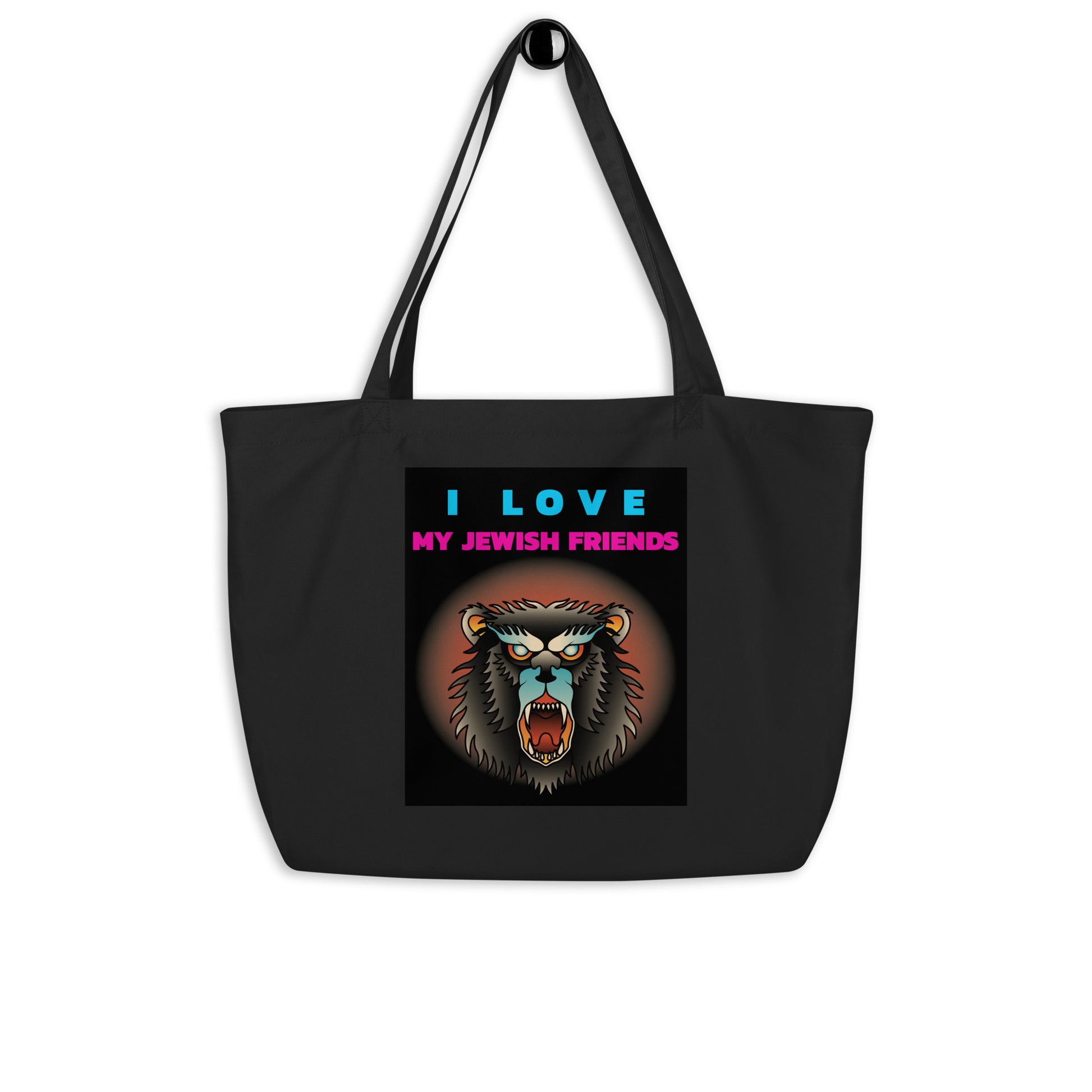 I Love My Jewish Friends | Large Organic Tote Bag Jouparty