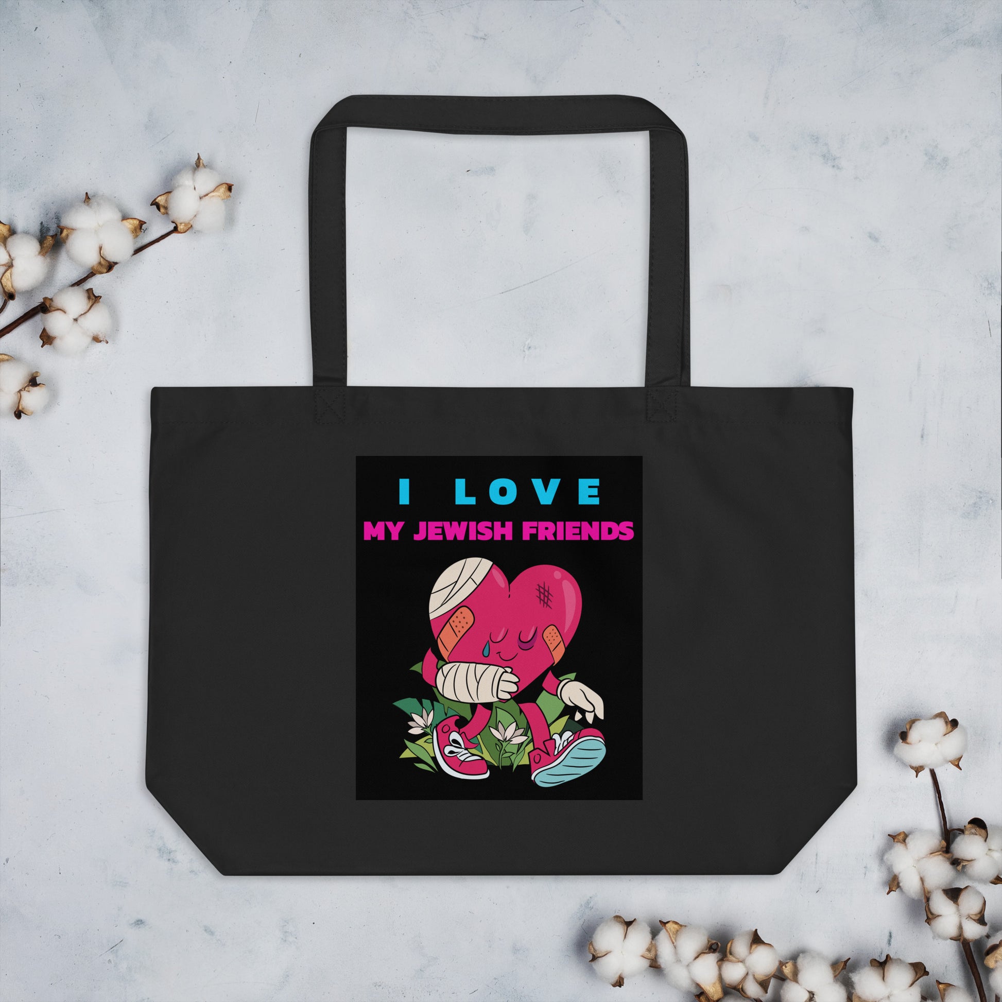 I Love My Jewish Friends | Large Organic Tote Bag Jouparty