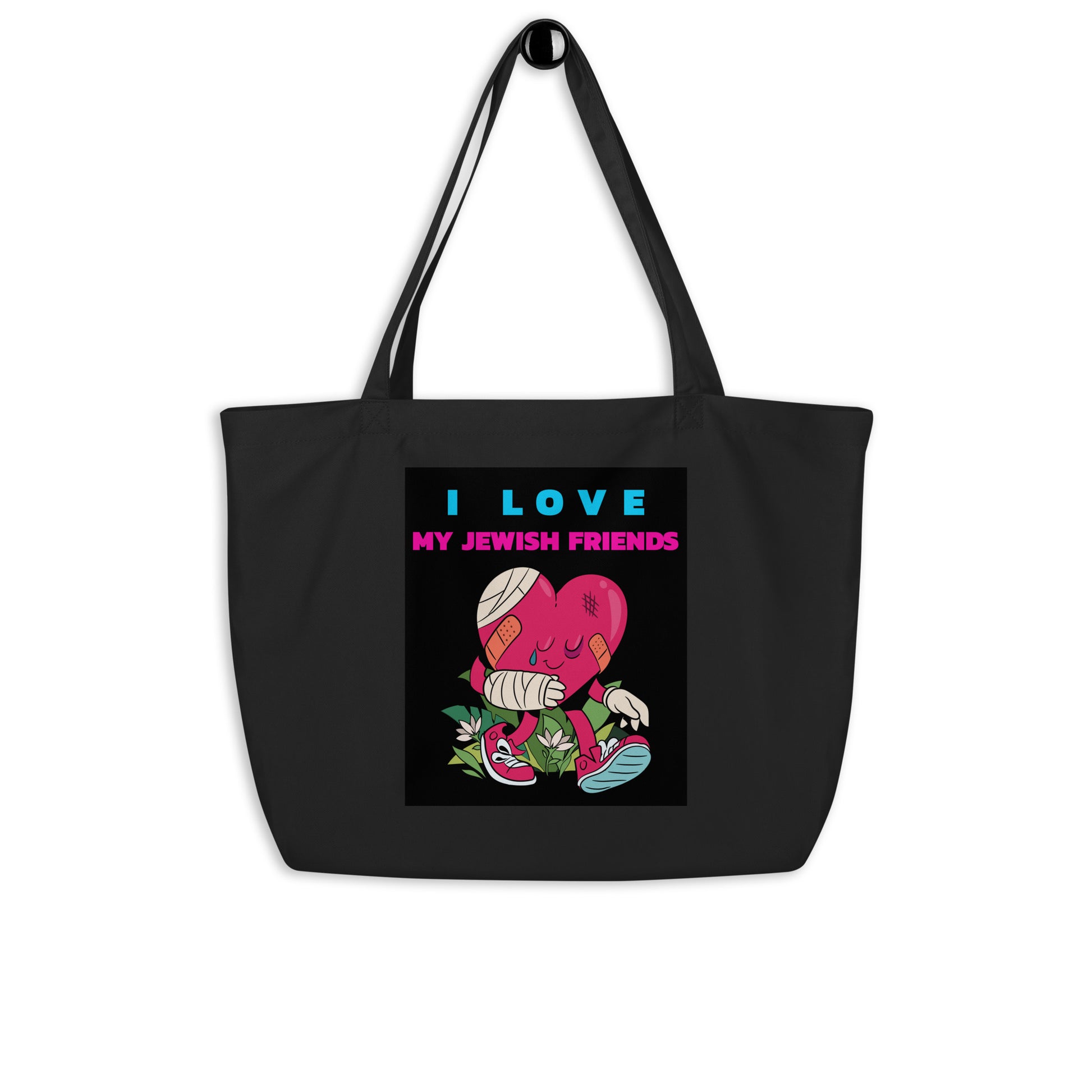 I Love My Jewish Friends | Large Organic Tote Bag Jouparty