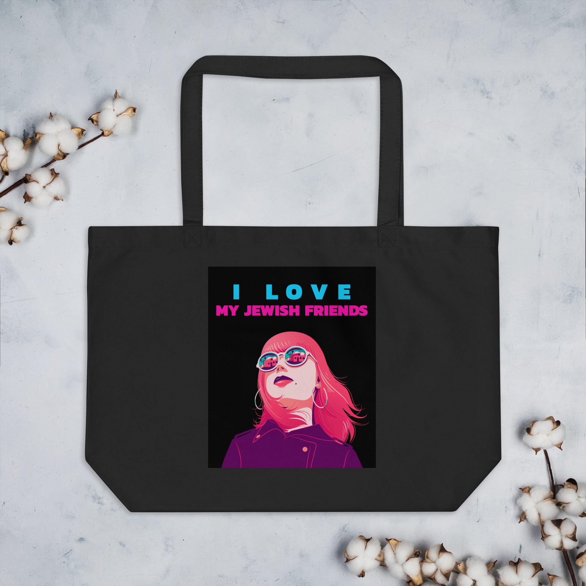 I Love My Jewish Friends | Large Organic Tote Bag Jouparty