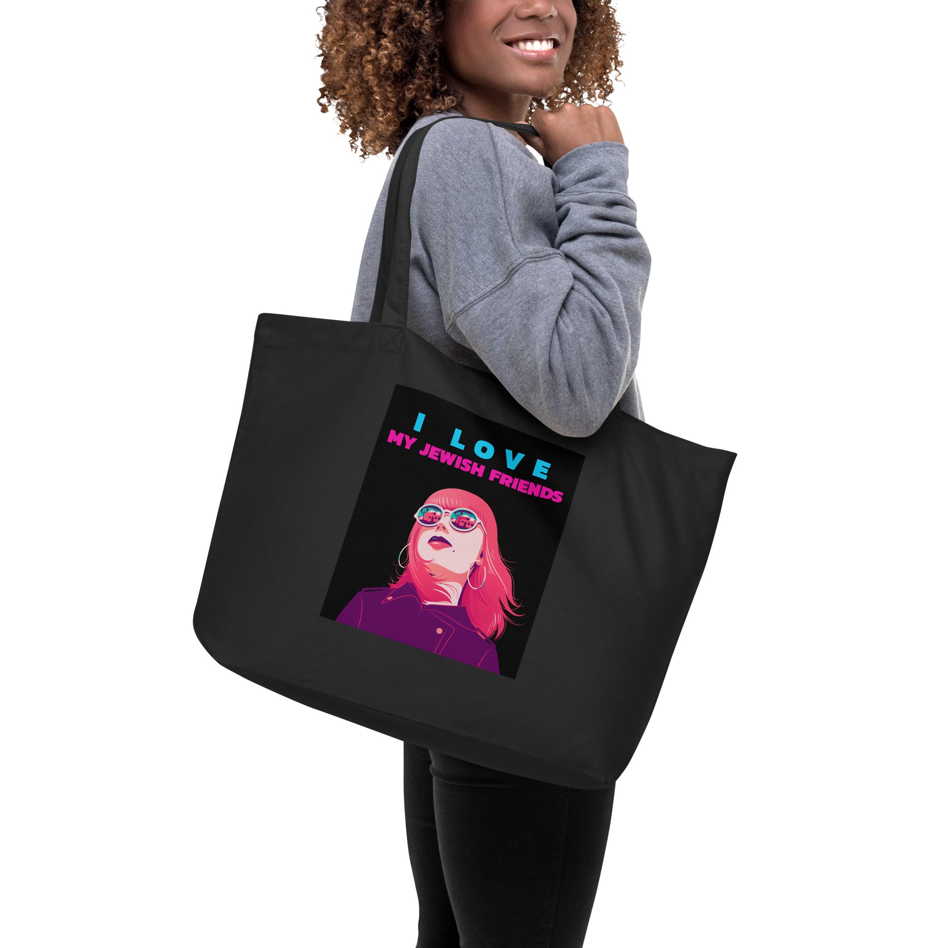 I Love My Jewish Friends | Large Organic Tote Bag Jouparty