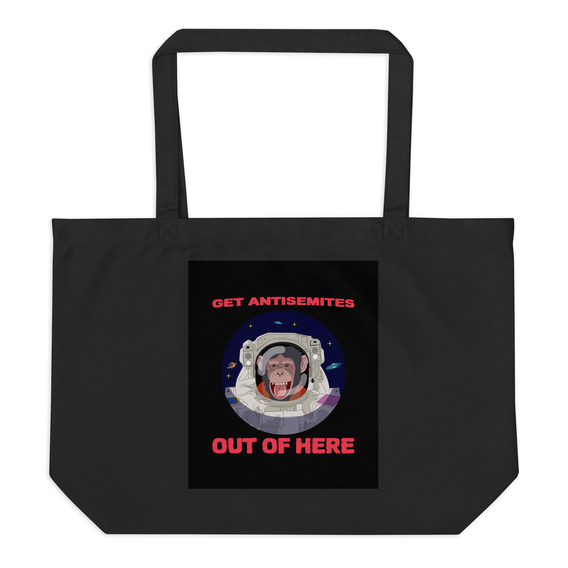 Get Alien Out | Antisemitism | Large Organic Tote Bag Jouparty