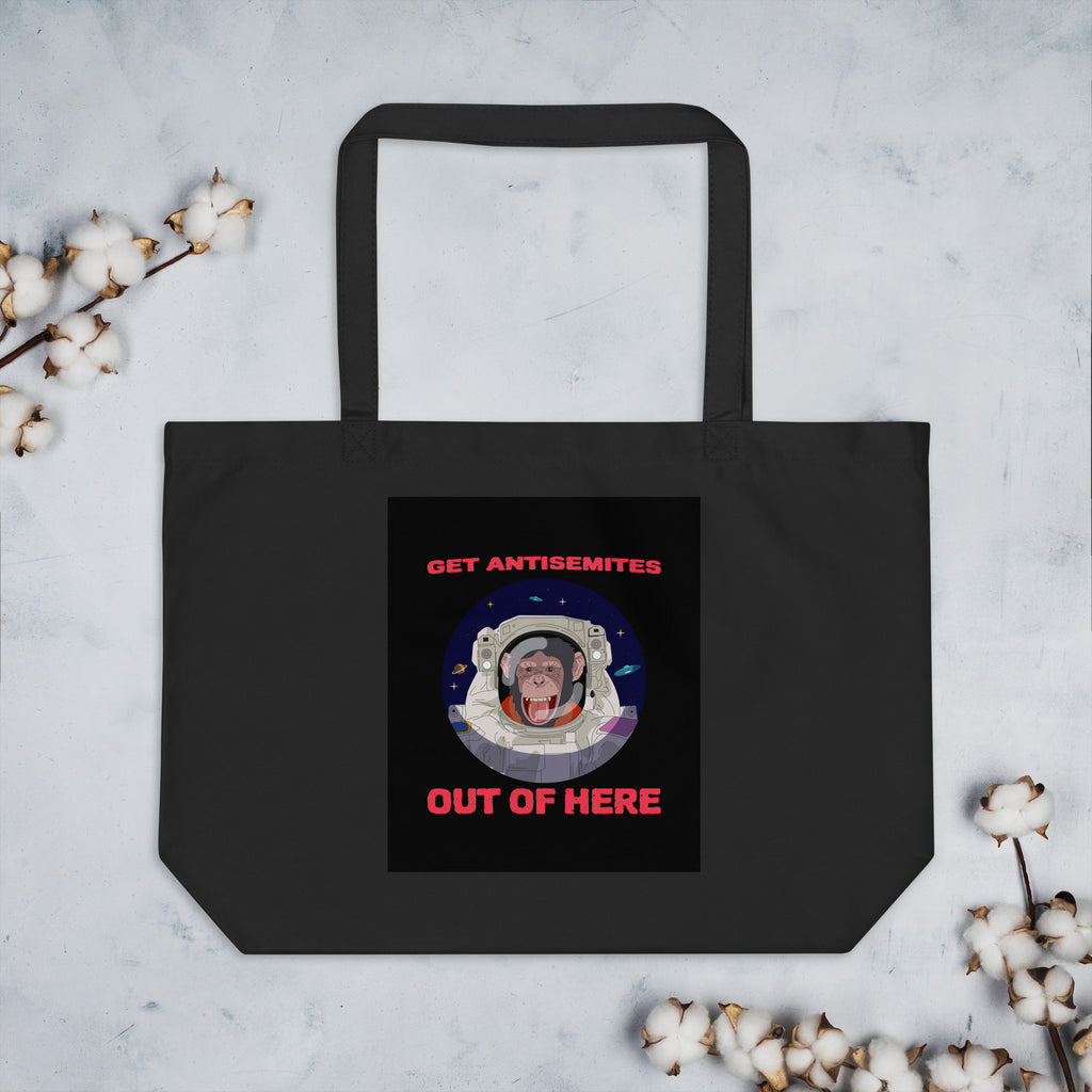 Get Alien Out | Antisemitism | Large Organic Tote Bag Jouparty