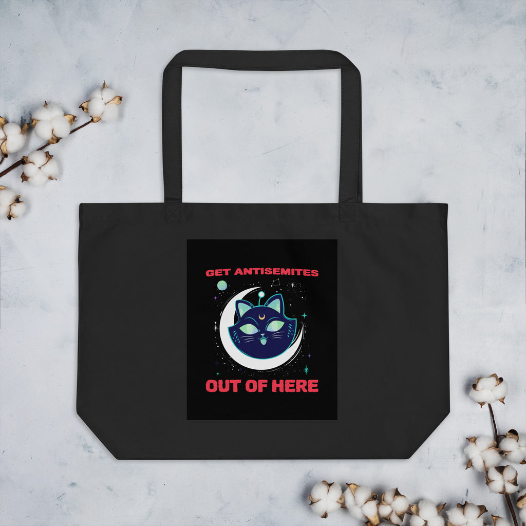 Get Alien Out | Antisemitism | Large Organic Tote Bag Jouparty