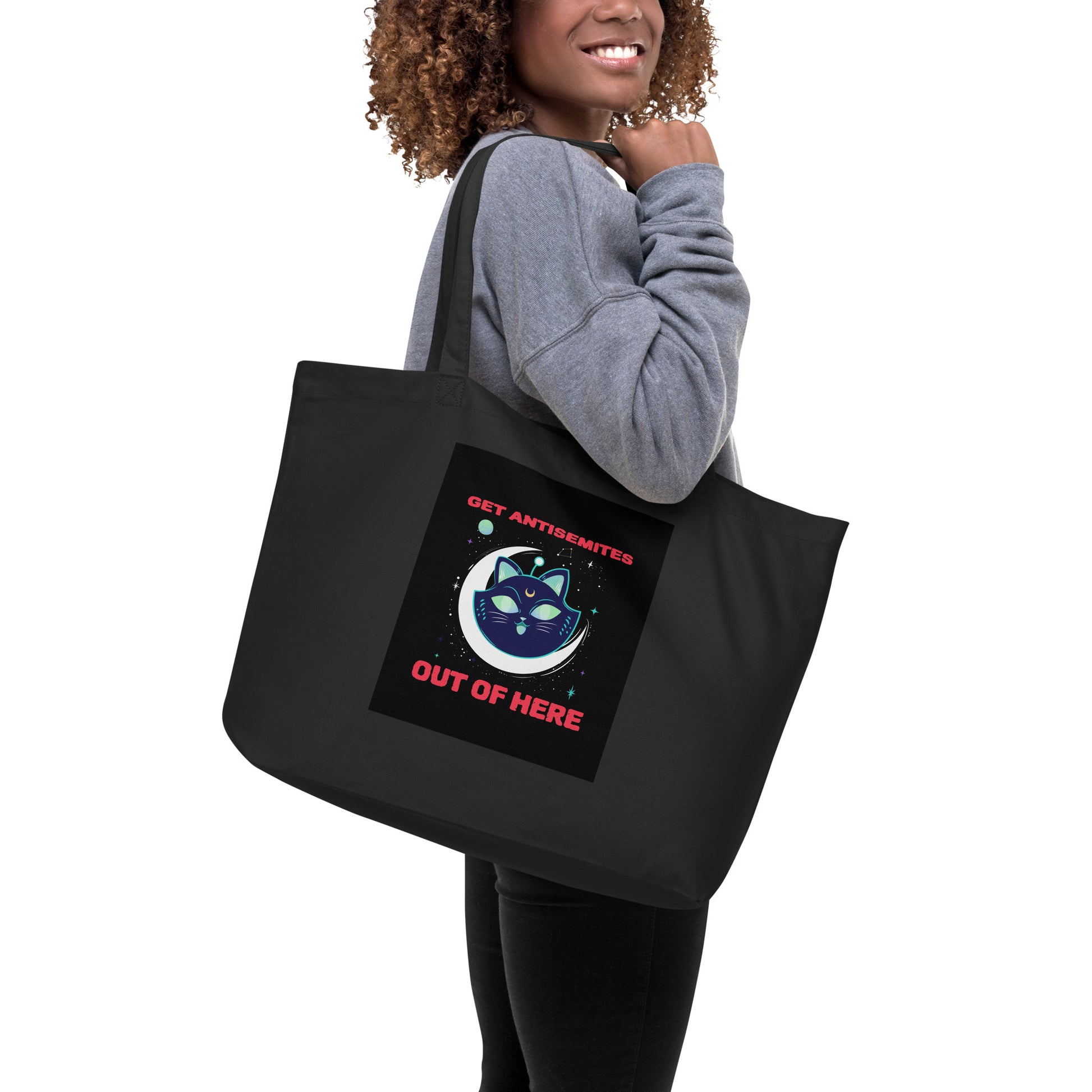 Get Alien Out | Antisemitism | Large Organic Tote Bag Jouparty