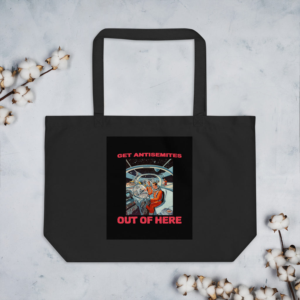 Get Alien Out | Antisemitism | Large Organic Tote Bag Jouparty