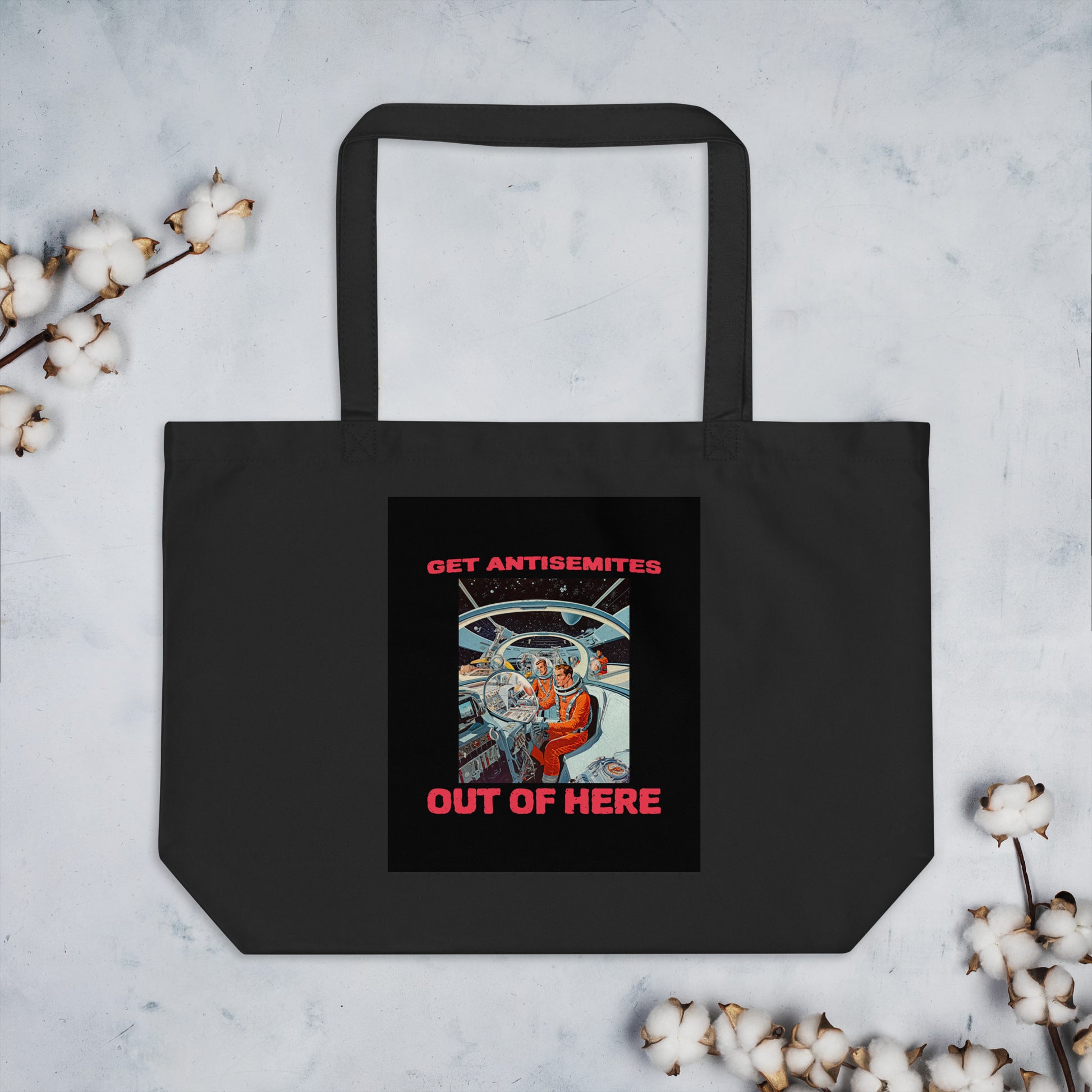 Get Alien Out | Antisemitism | Large Organic Tote Bag Jouparty