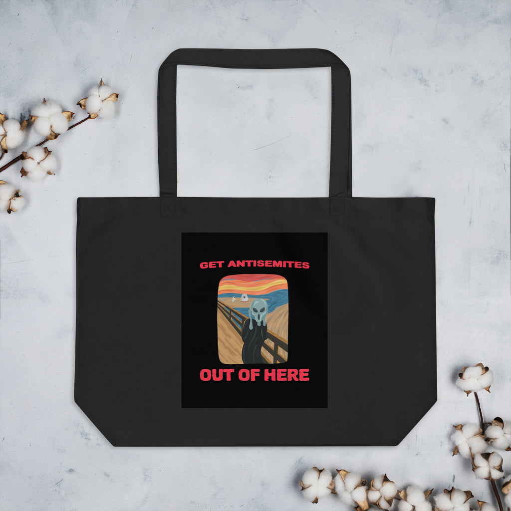 Get Alien Out | Antisemitism | Large Organic Tote Bag Jouparty