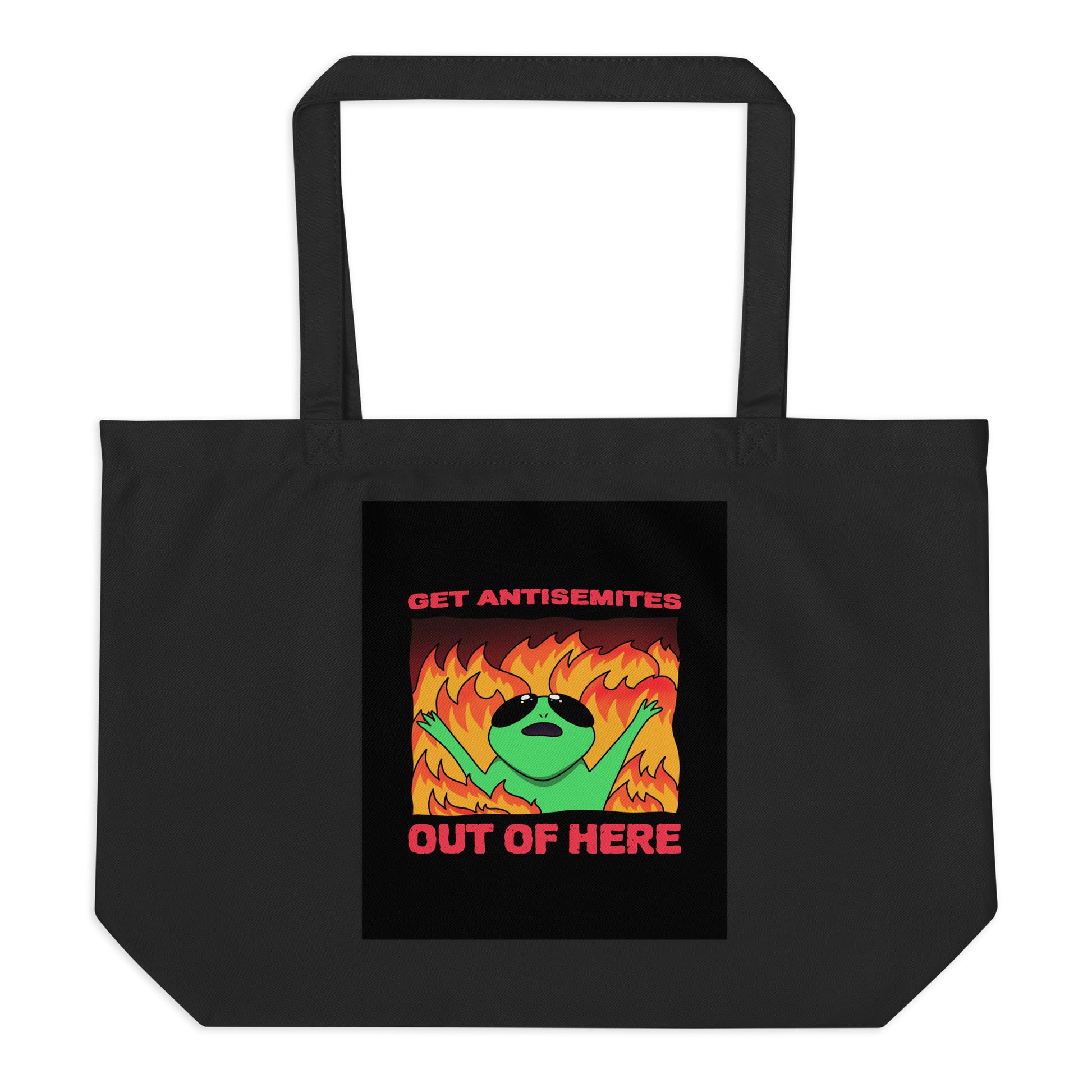 Get Alien Out | Antisemitism | Large Organic Tote Bag Jouparty