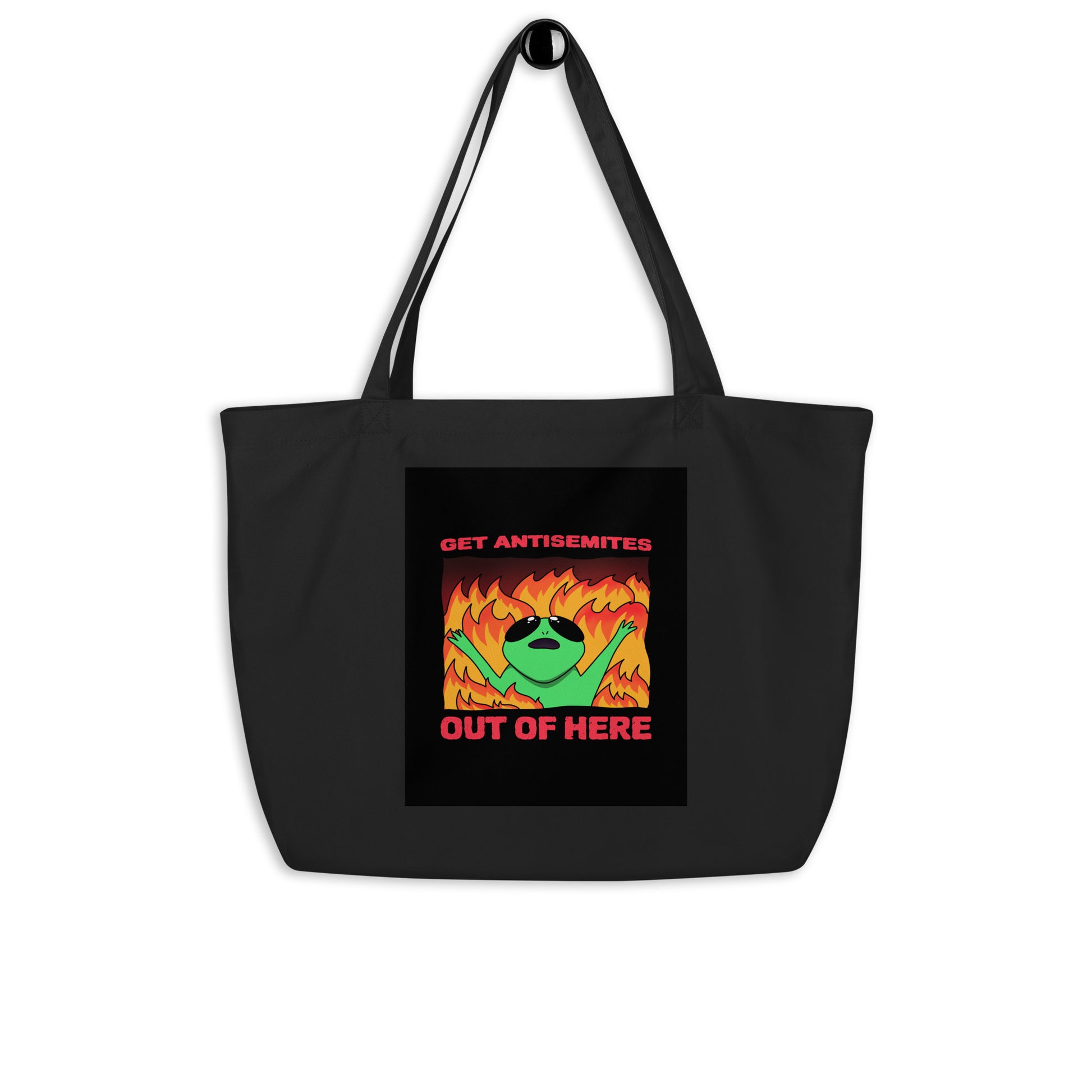 Get Alien Out | Antisemitism | Large Organic Tote Bag Jouparty