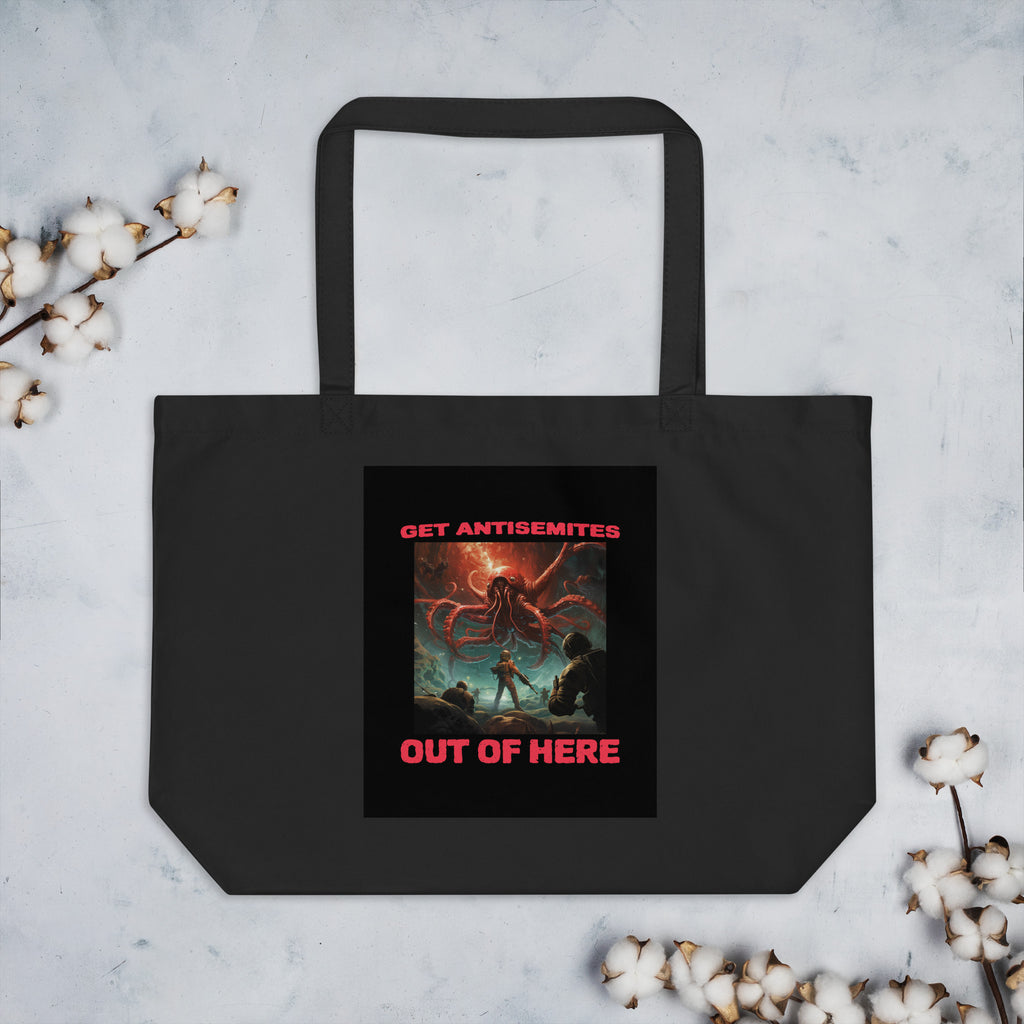Get Alien Out | Antisemitism | Large Organic Tote Bag Jouparty