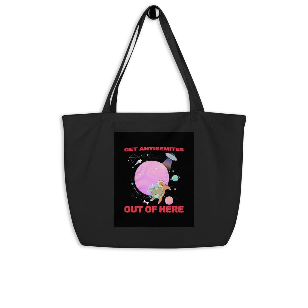 Get Alien Out | Antisemitism | Large Organic Tote Bag Jouparty