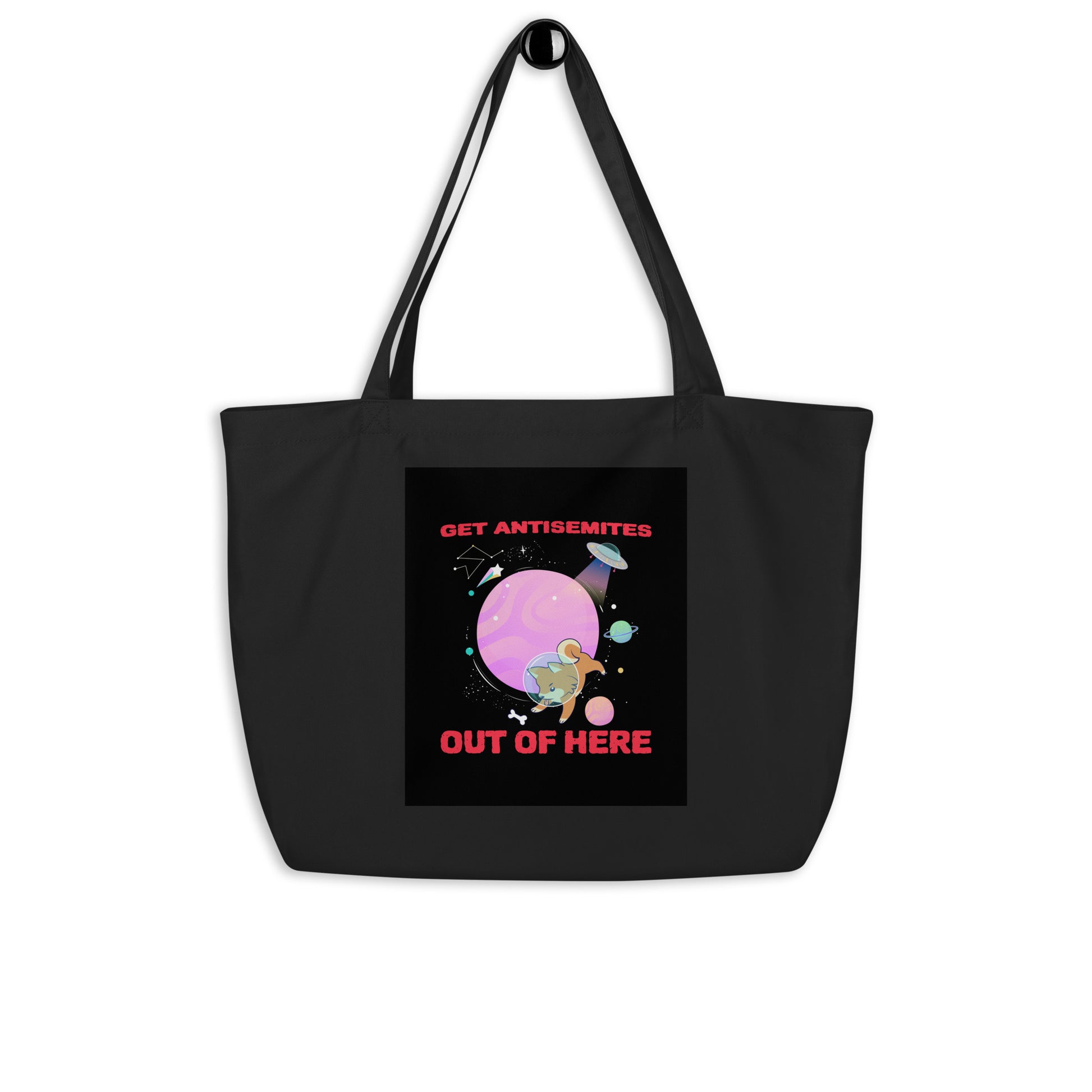 Get Alien Out | Antisemitism | Large Organic Tote Bag Jouparty