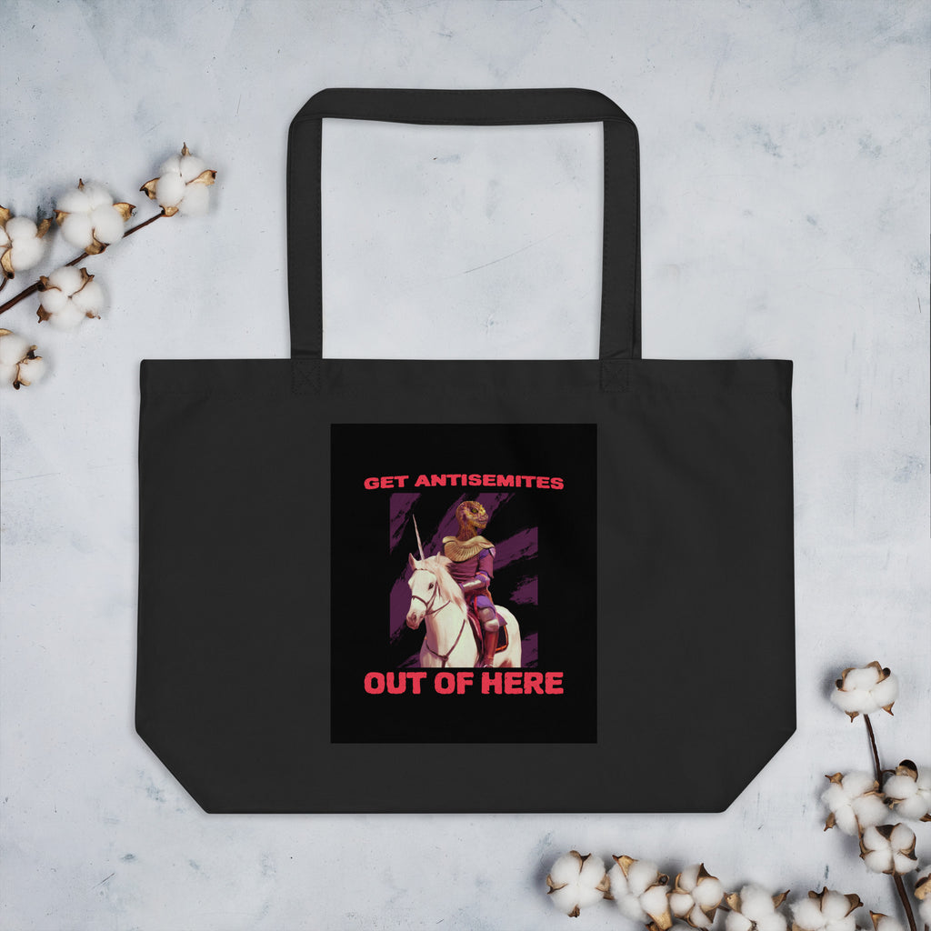Get Alien Out | Antisemitism | Large Organic Tote Bag Jouparty