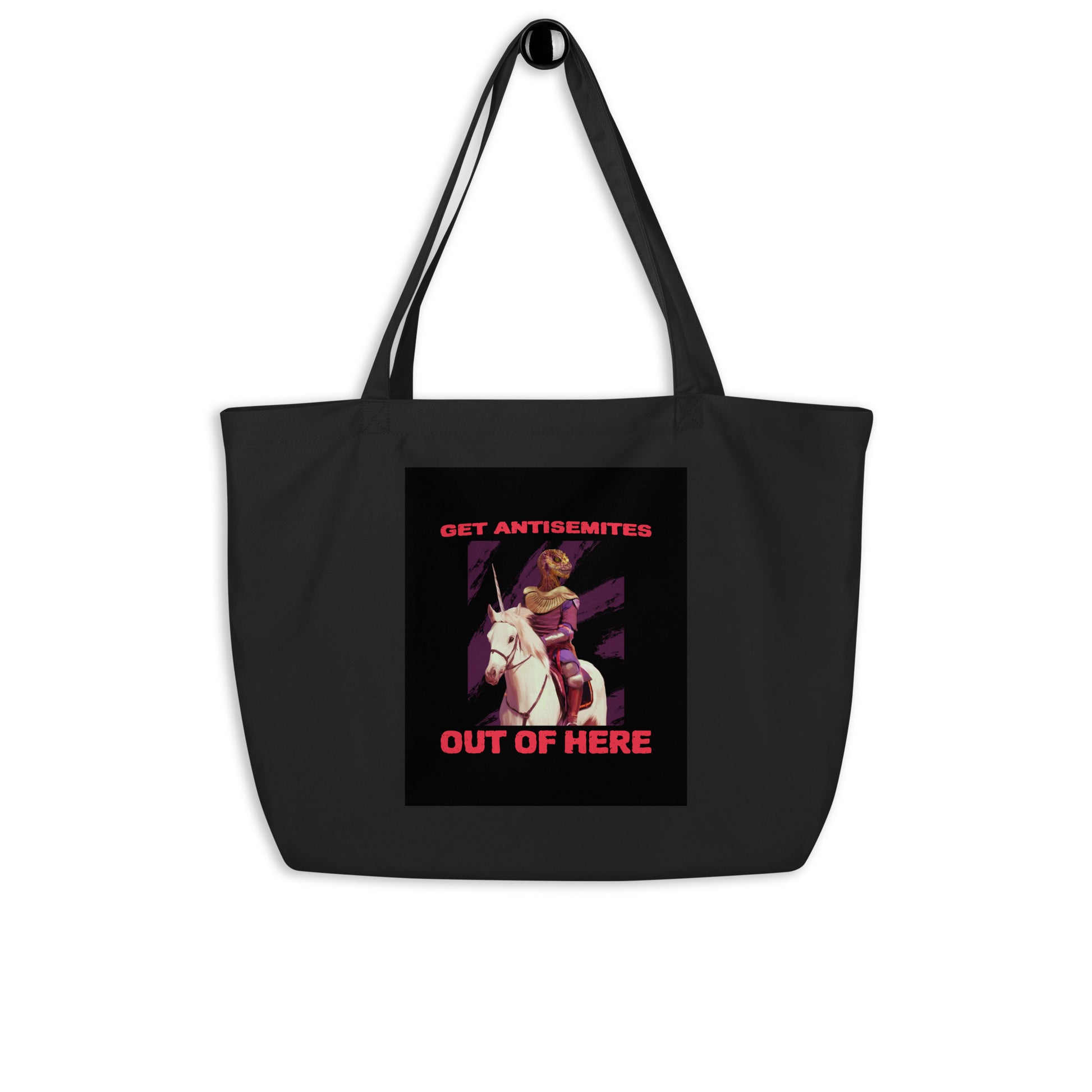 Get Alien Out | Antisemitism | Large Organic Tote Bag Jouparty