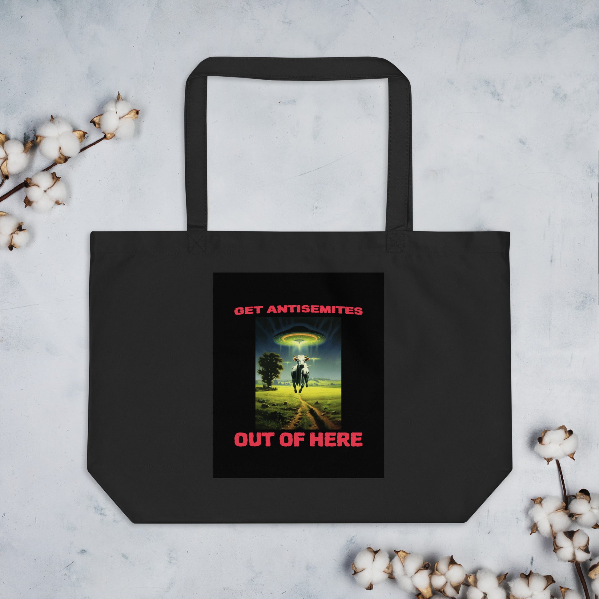 Get Alien Out | Antisemitism | Large Organic Tote Bag Jouparty