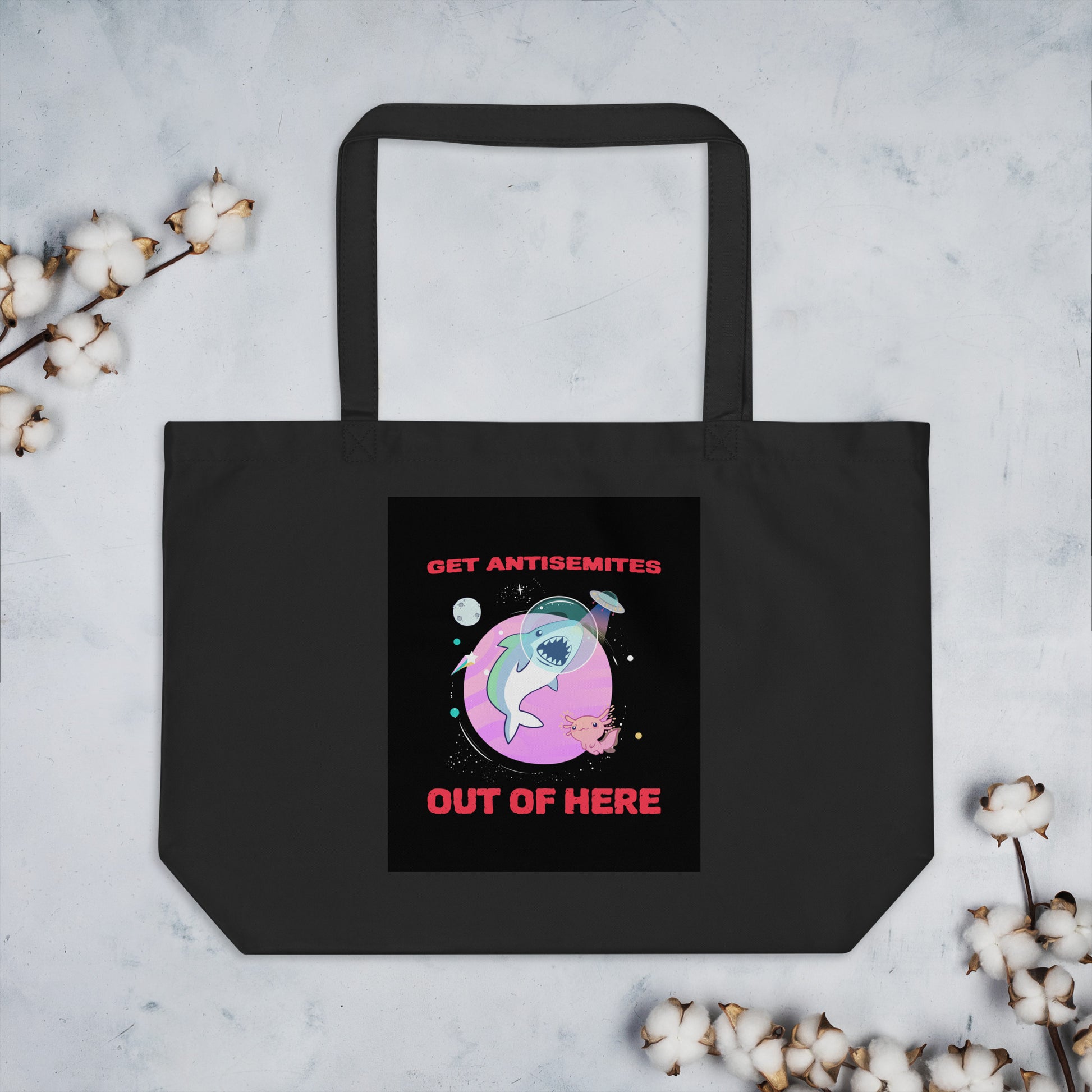 Get Alien Out | Antisemitism | Large Organic Tote Bag