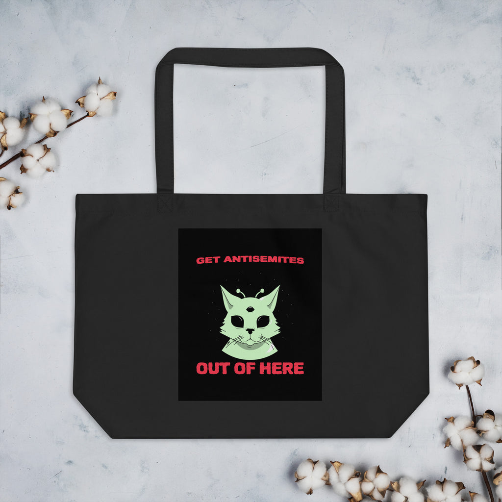 Get Alien Out | Antisemitism | Large Organic Tote Bag Jouparty