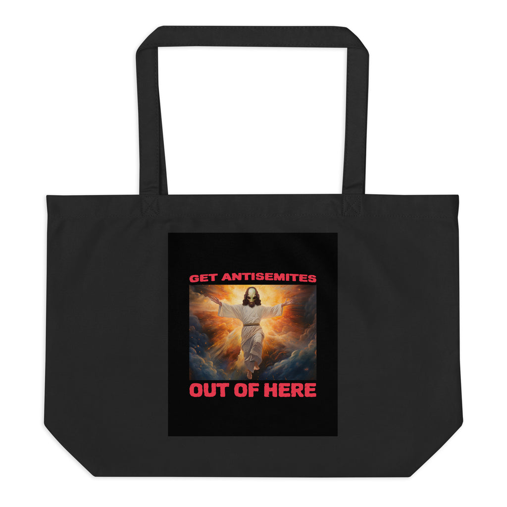 Get Alien Out | Antisemitism | Large Organic Tote Bag Jouparty