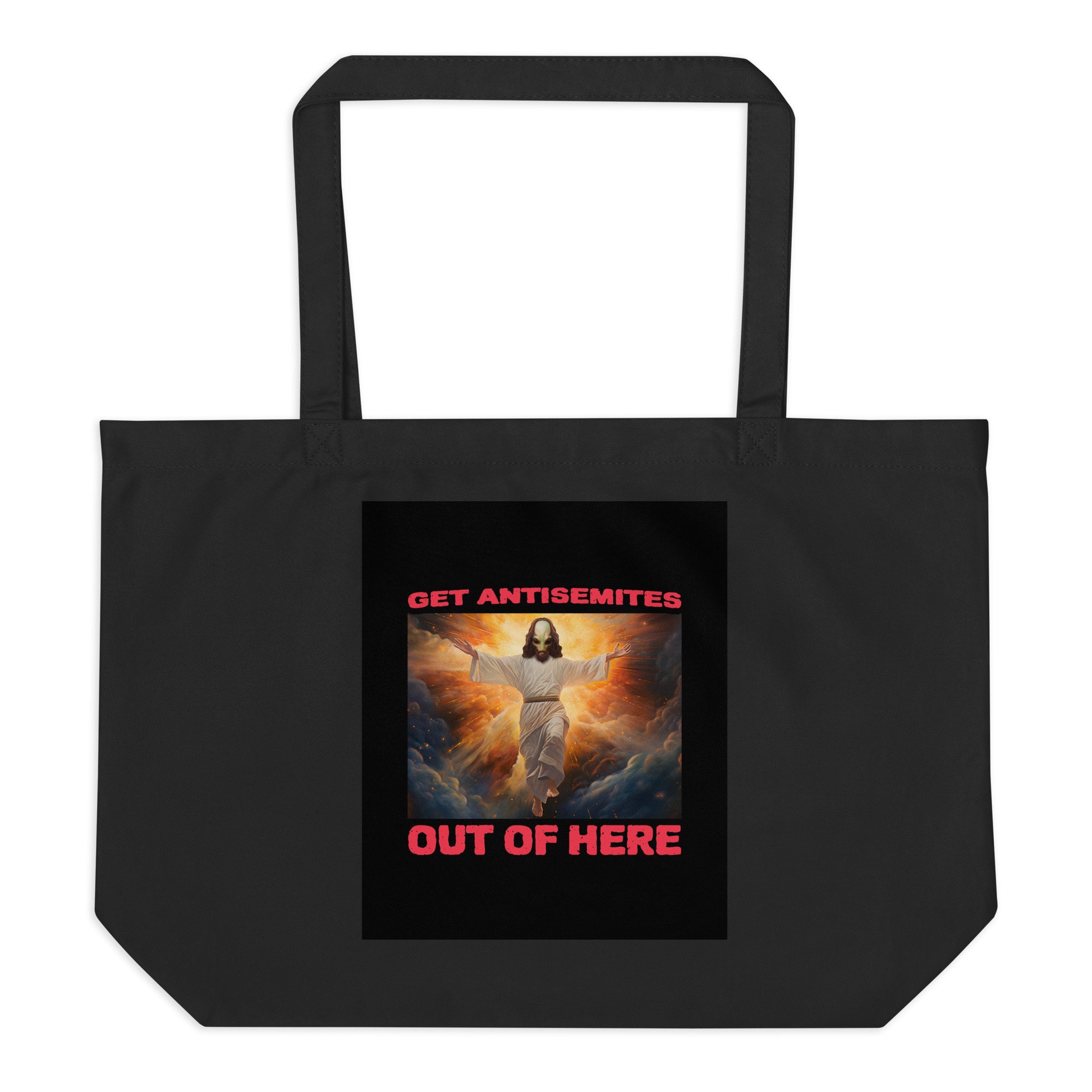 Get Alien Out | Antisemitism | Large Organic Tote Bag Jouparty
