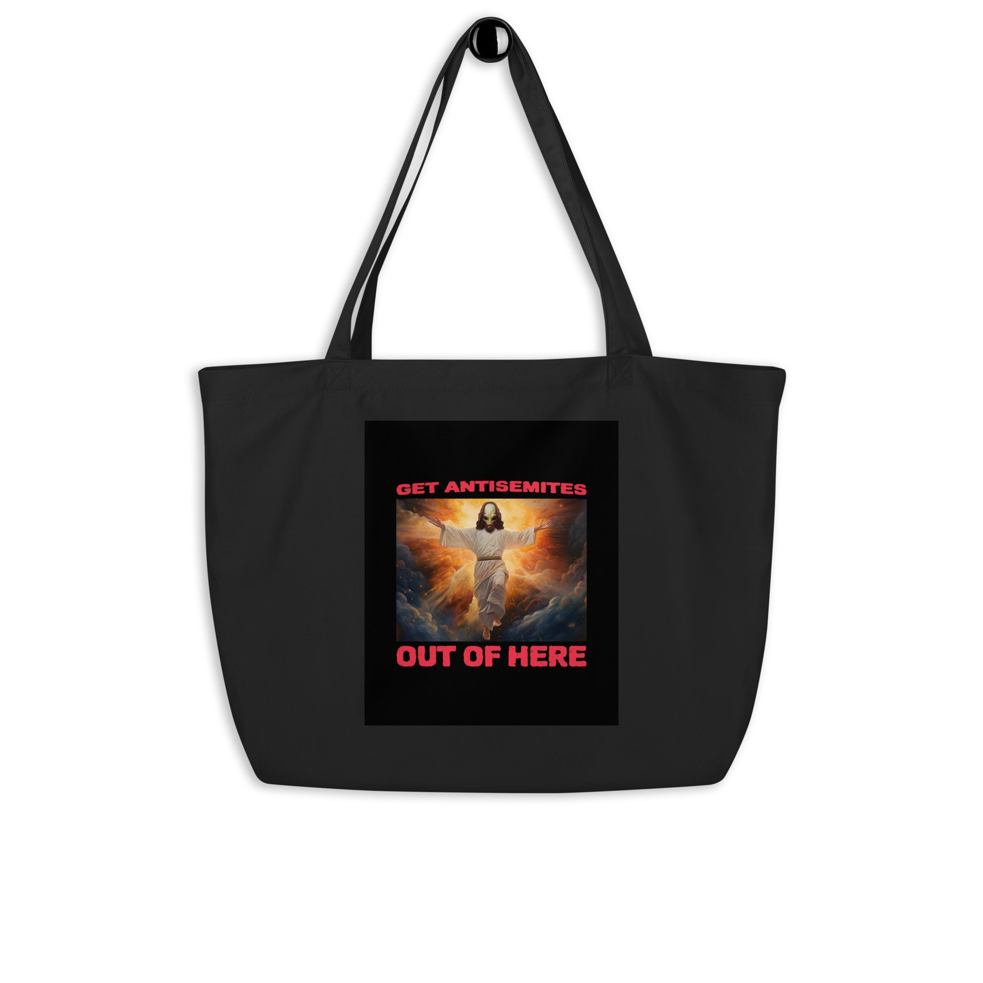 Get Alien Out | Antisemitism | Large Organic Tote Bag Jouparty