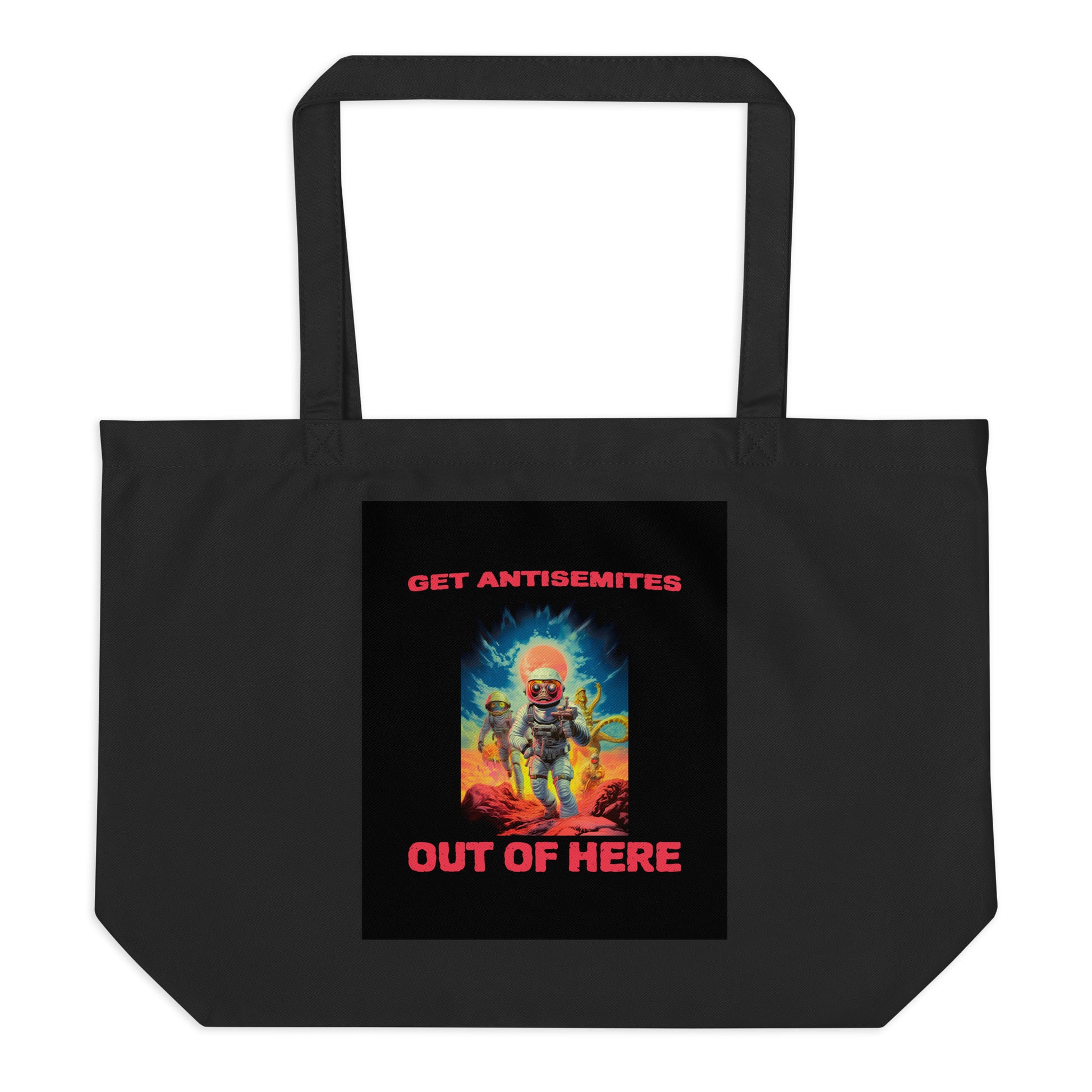 Get Alien Out | Antisemitism | Large Organic Tote Bag Jouparty