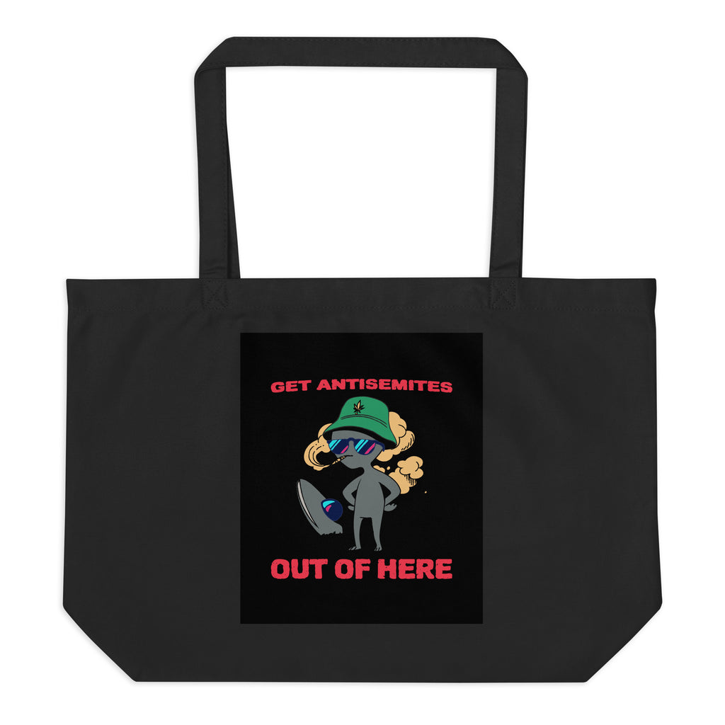 Get Alien Out | Antisemitism | Large Organic Tote Bag Jouparty