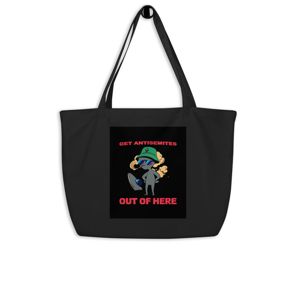 Get Alien Out | Antisemitism | Large Organic Tote Bag Jouparty