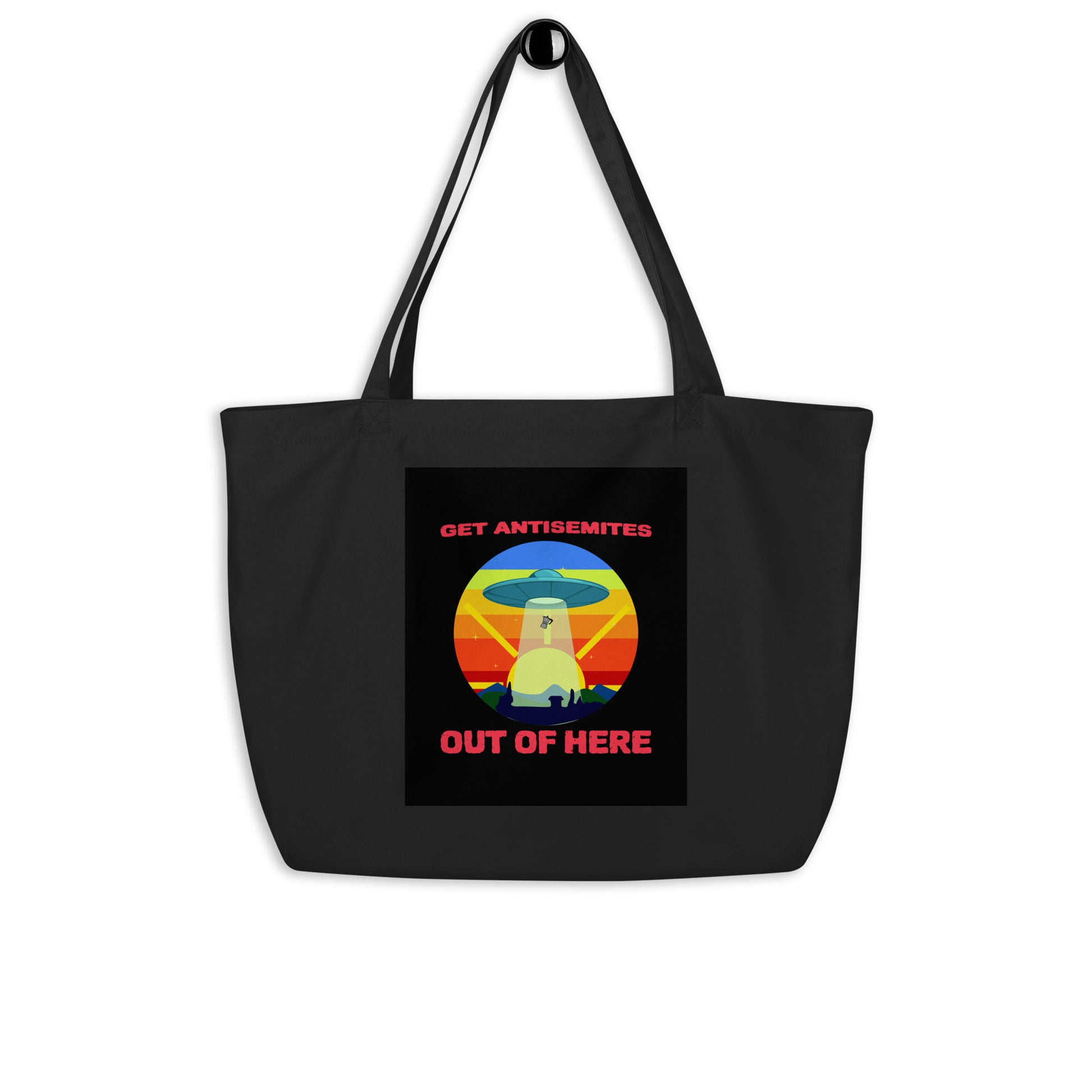 Get Alien Out | Antisemitism | Large Organic Tote Bag Jouparty