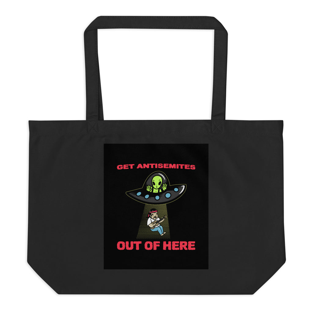Get Alien Out | Antisemitism | Large Organic Tote Bag Jouparty