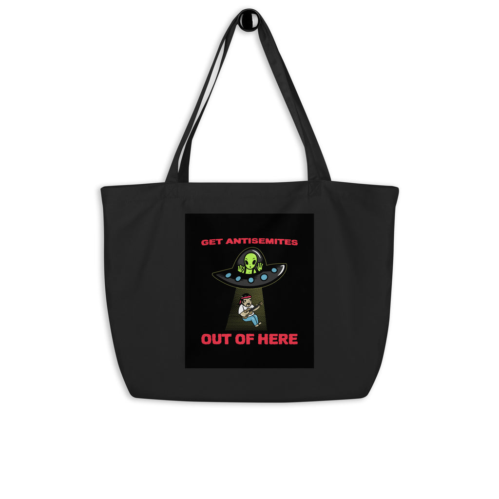 Get Alien Out | Antisemitism | Large Organic Tote Bag Jouparty