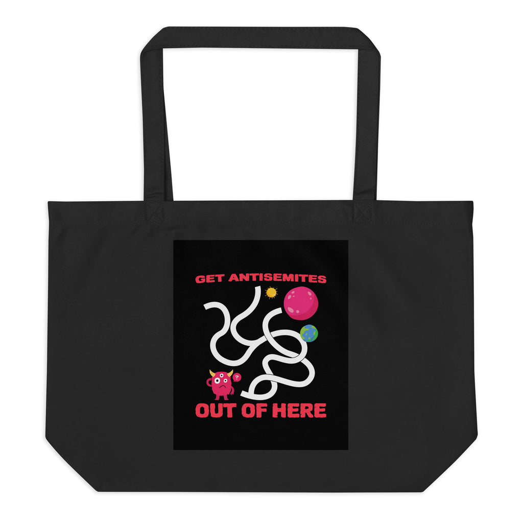 Get Alien Out | Antisemitism | Large Organic Tote Bag Jouparty