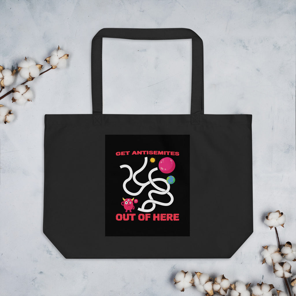 Get Alien Out | Antisemitism | Large Organic Tote Bag Jouparty