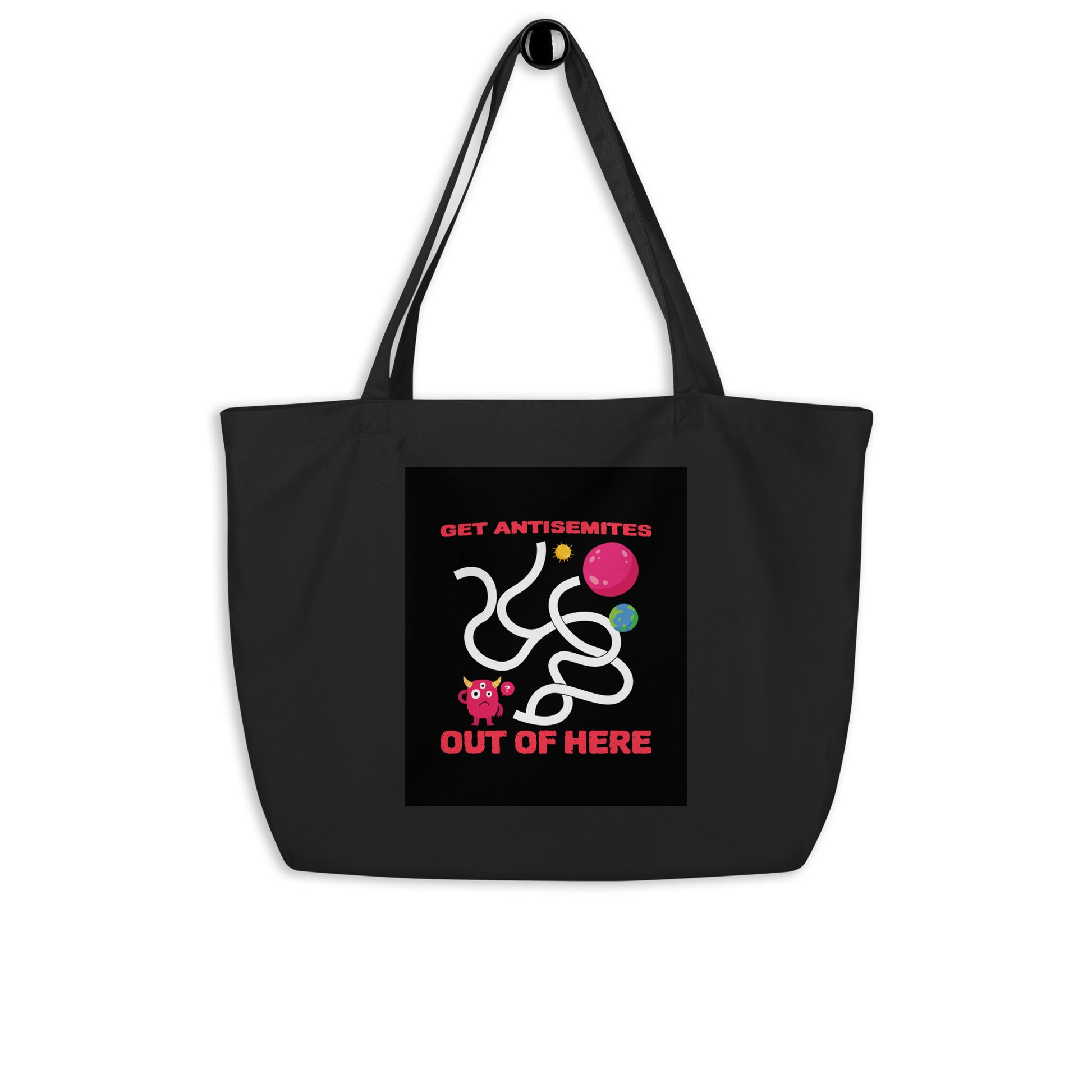 Get Alien Out | Antisemitism | Large Organic Tote Bag Jouparty