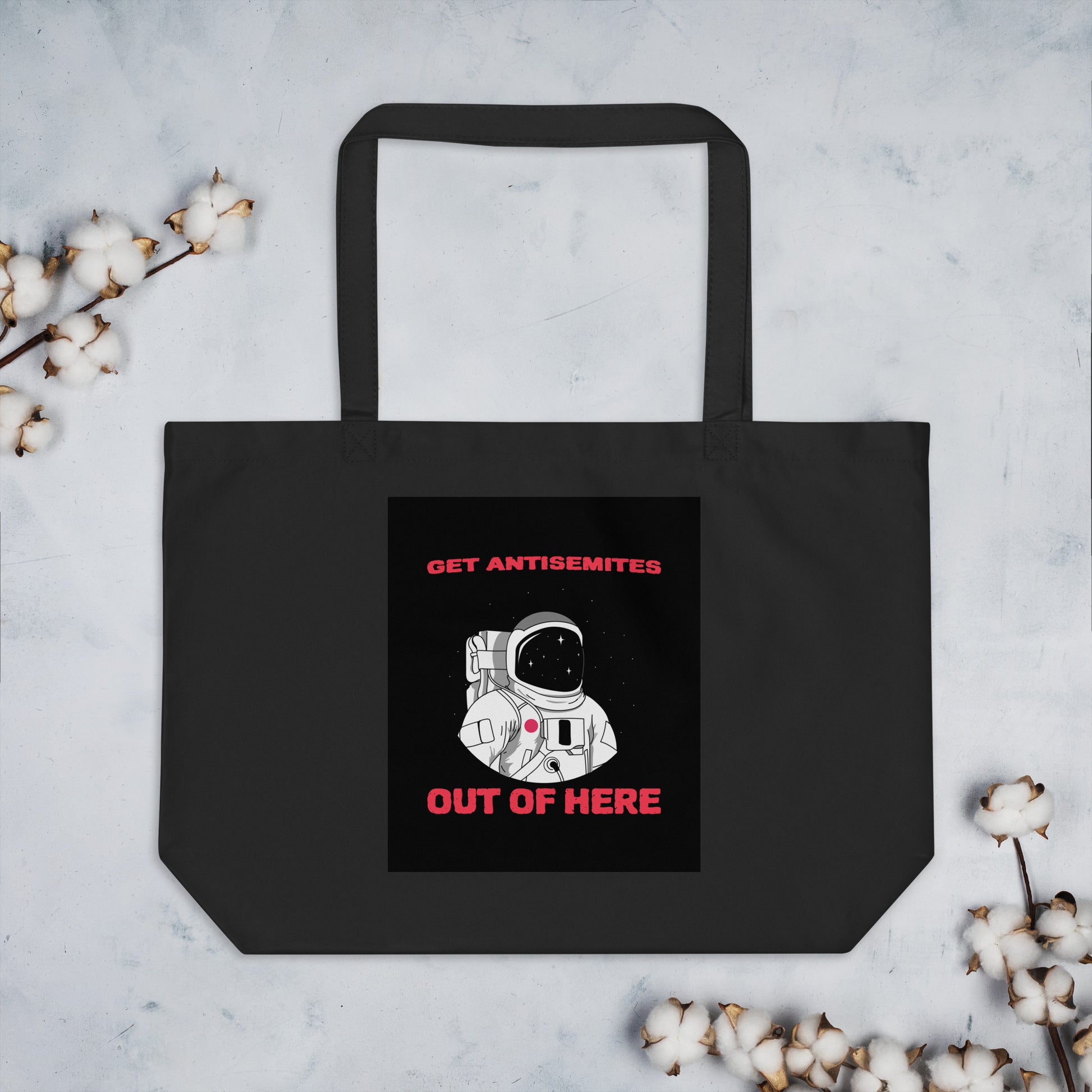 Get Alien Out | Antisemitism | Large Organic Tote Bag Jouparty