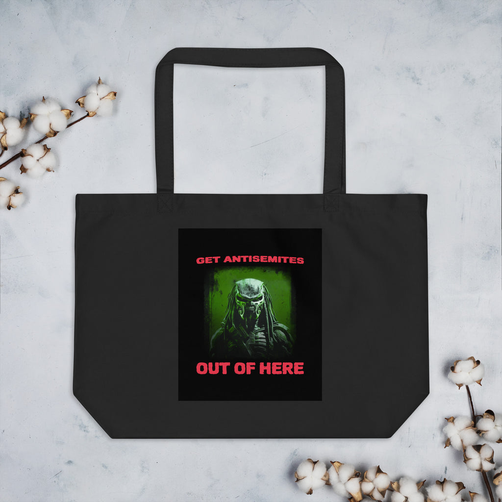 Get Alien Out | Antisemitism | Large Organic Tote Bag Jouparty