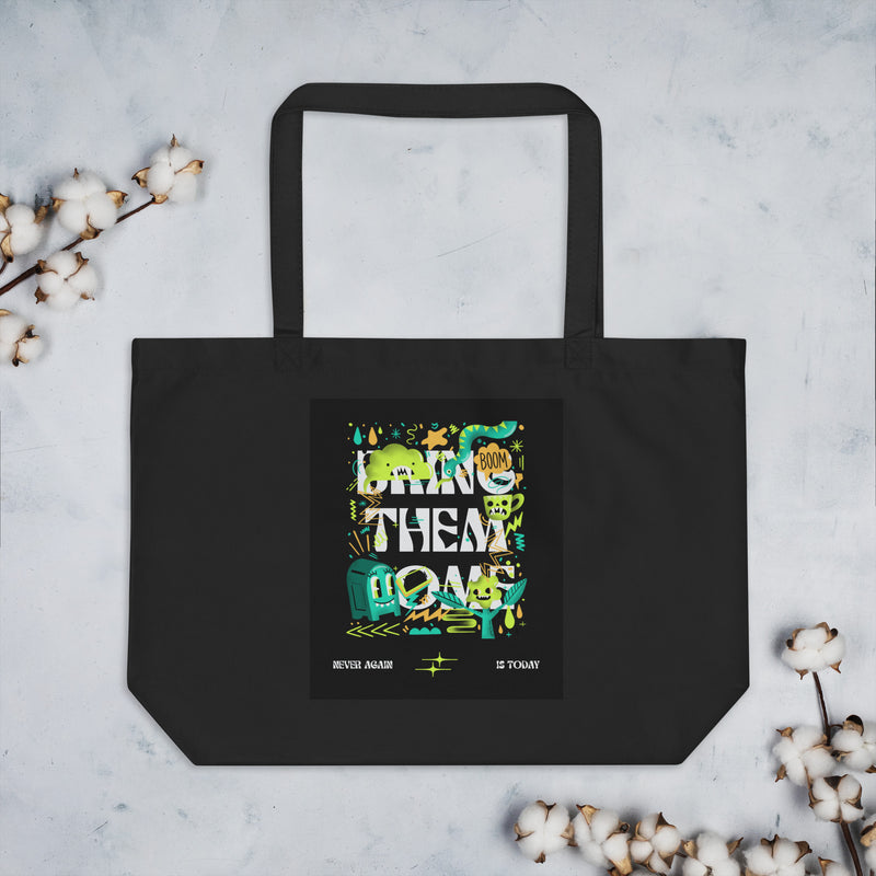 Bring Them Home | Neon Green Edition | Large Organic Tote Bag