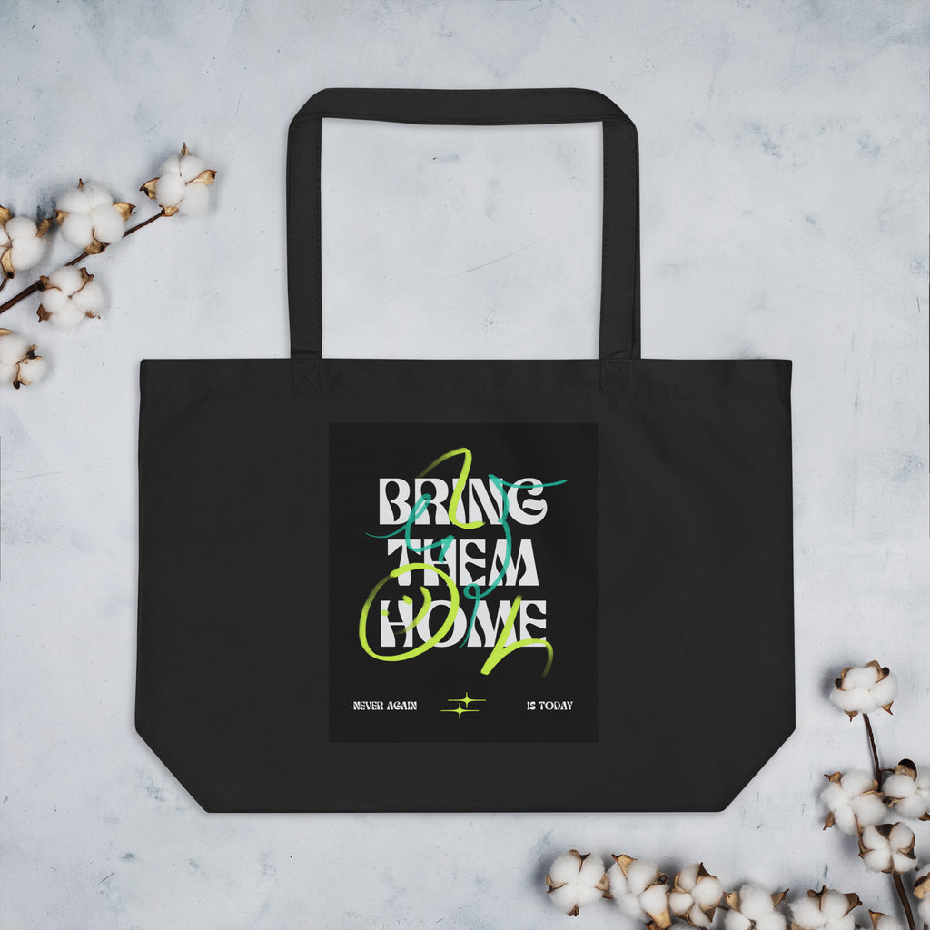 Bring Them Home | Neon Green Edition | Large Organic Tote Bag