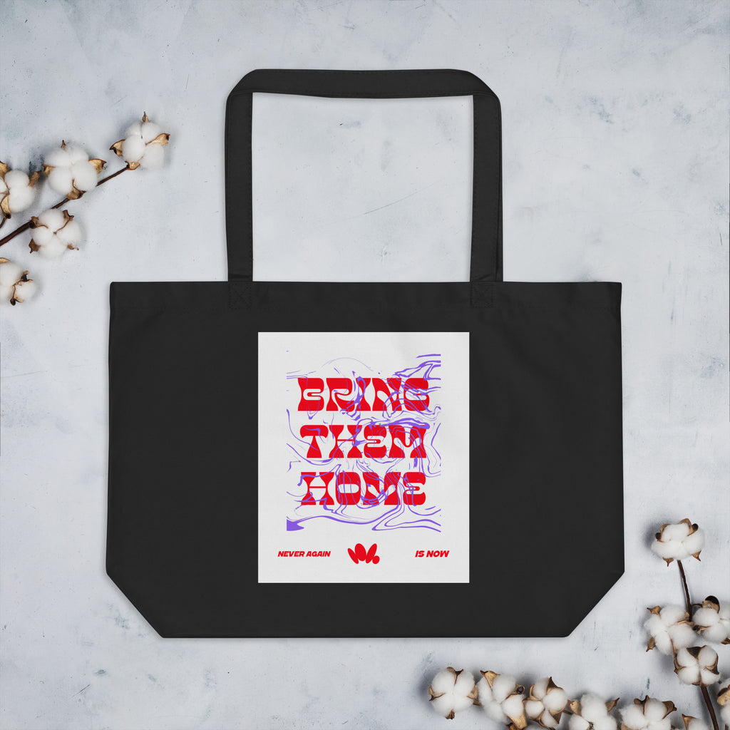 Bring Them Home | Red-Purple Edition | Large Organic Tote Bag