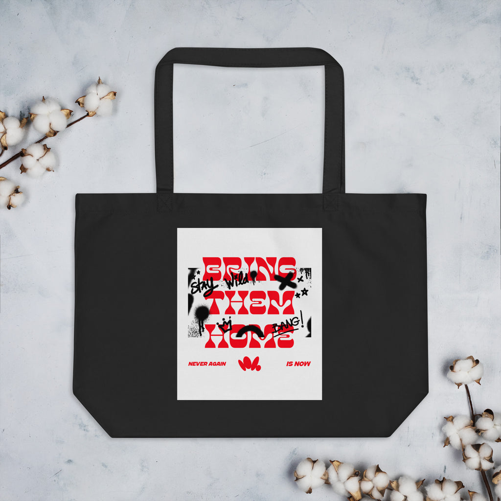 Bring Them Home | Red-Purple Edition | Large Organic Tote Bag