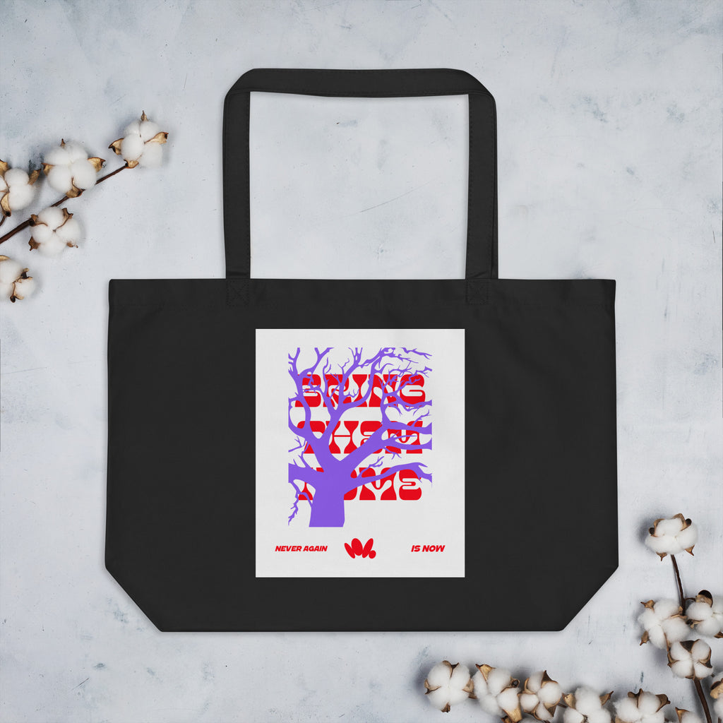 Bring Them Home | Red-Purple Edition | Large Organic Tote Bag