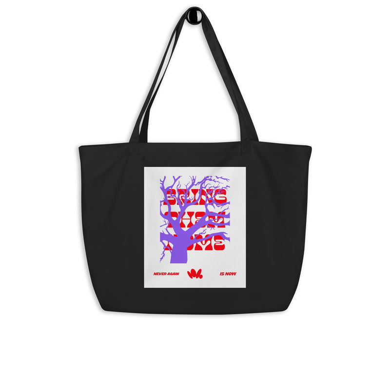 Bring Them Home | Red-Purple Edition | Large Organic Tote Bag