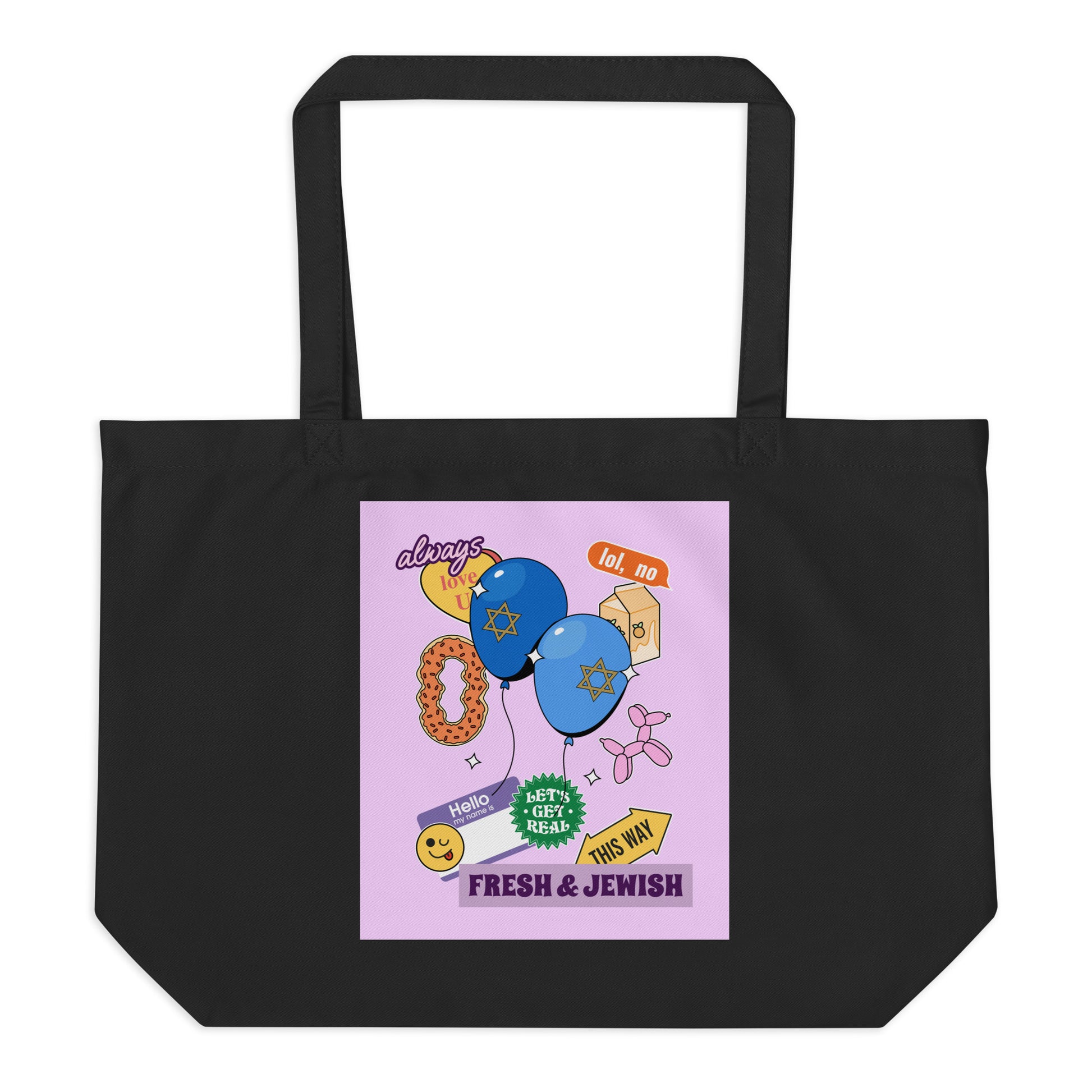 Shop Jewish | Pink | Large Organic Tote Bag Jouparty