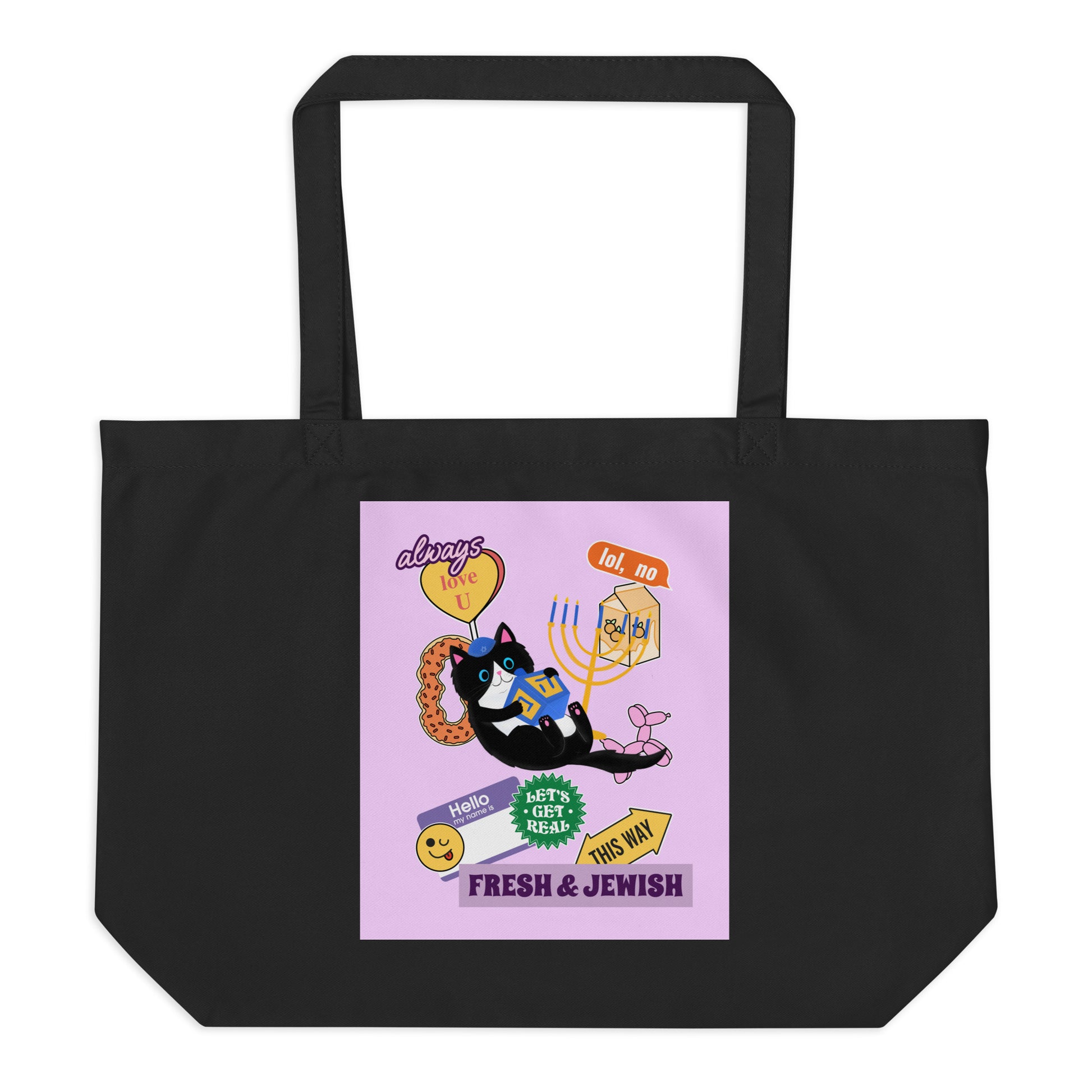 Shop Jewish | Pink | Large Organic Tote Bag Jouparty