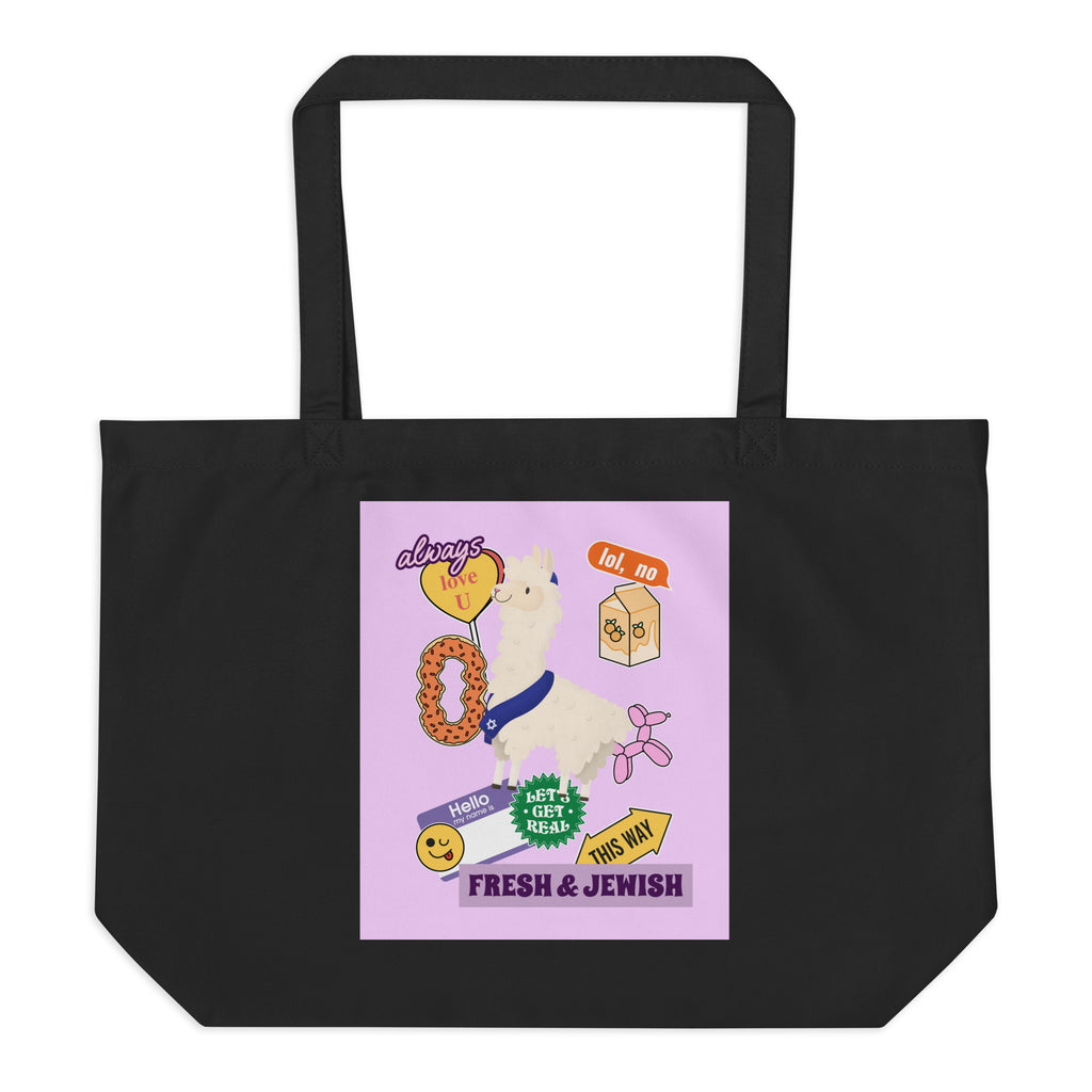 Shop Jewish | Pink | Large Organic Tote Bag Jouparty