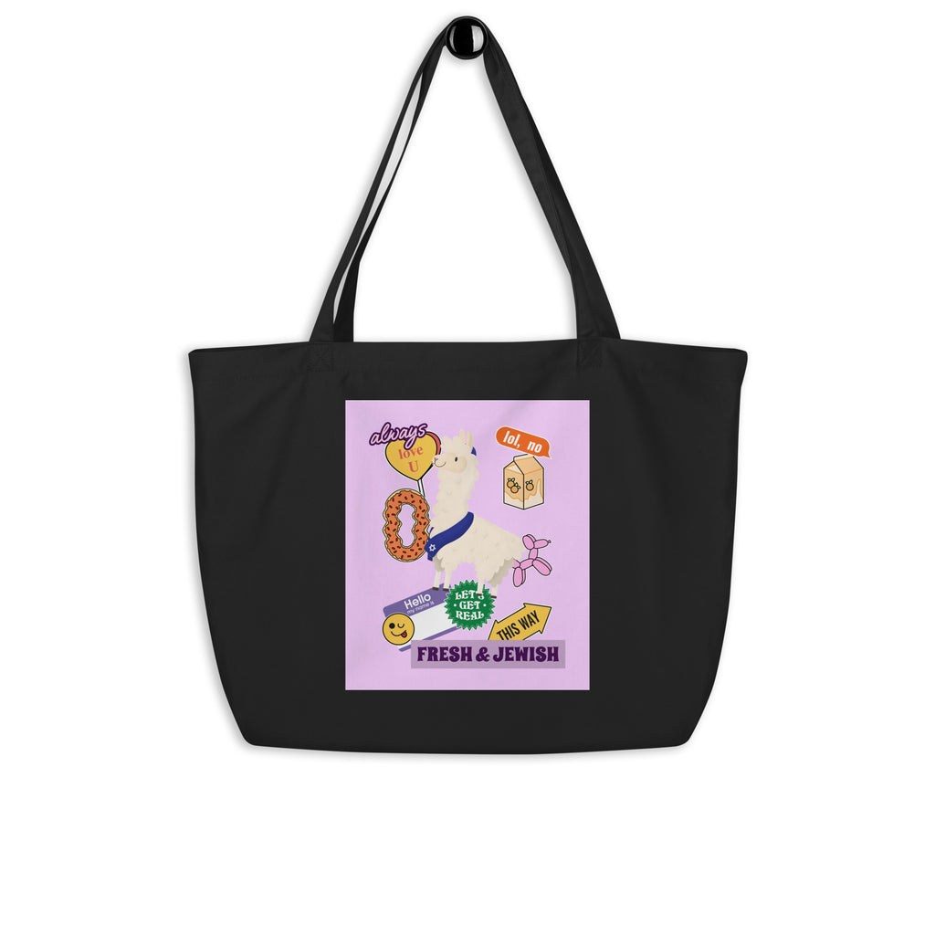 Shop Jewish | Pink | Large Organic Tote Bag Jouparty