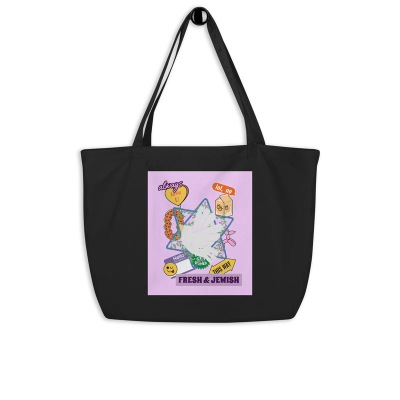 Shop Jewish | Pink | Large Organic Tote Bag