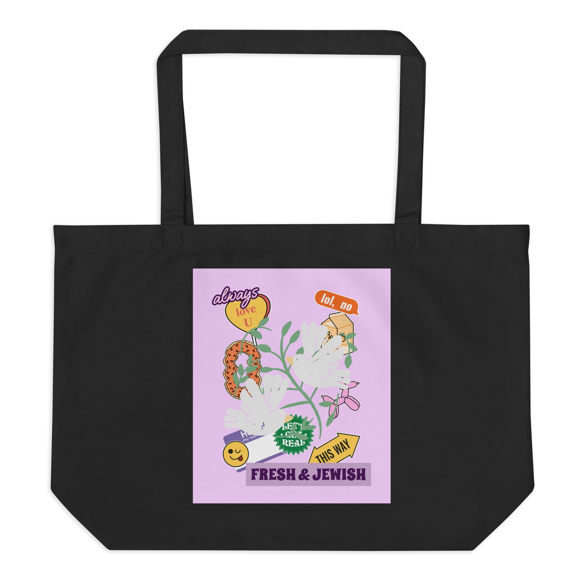 Shop Jewish | Pink | Large Organic Tote Bag